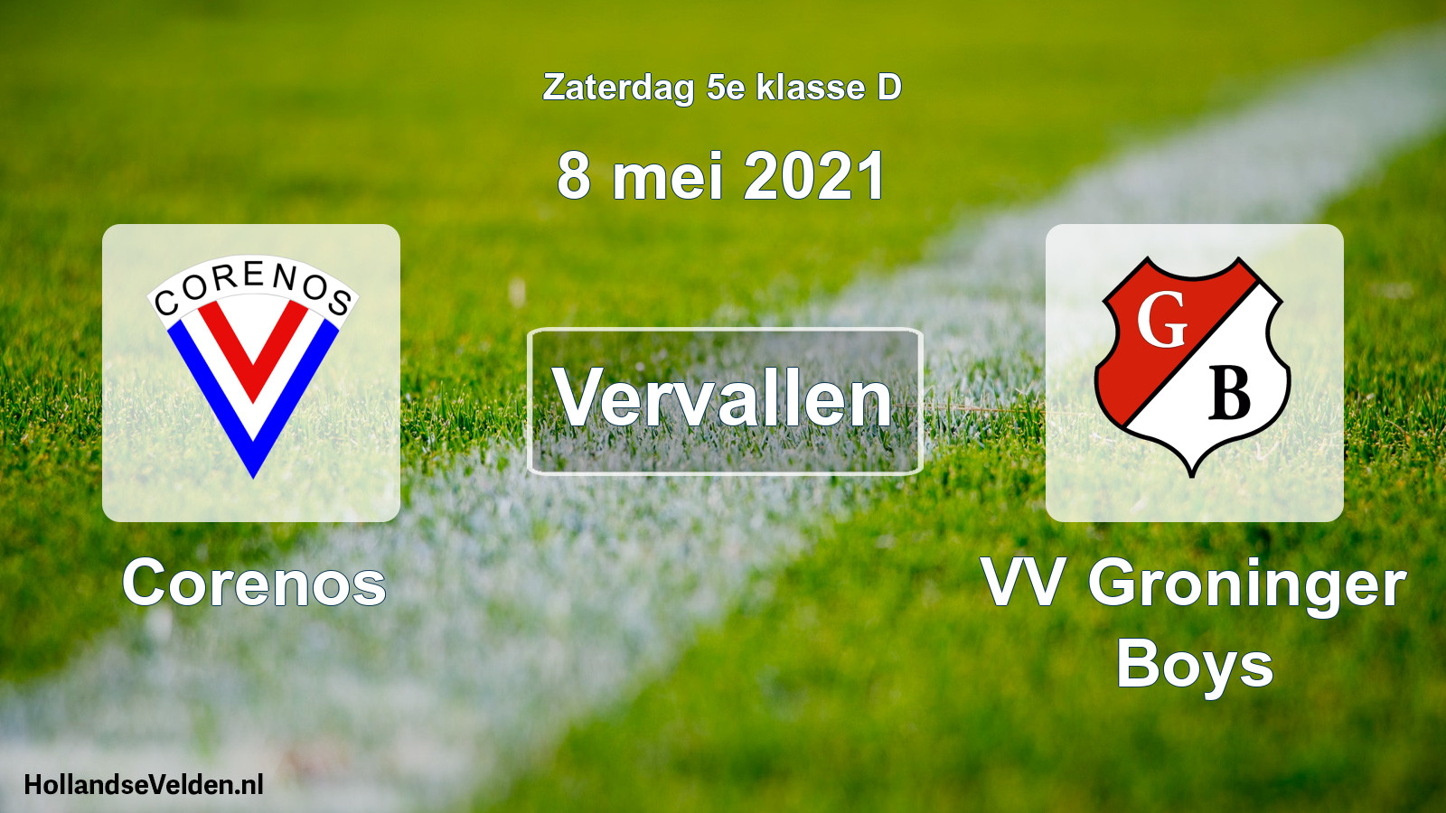 Scheduled Match: Corenos - VV Groninger Boys (8 May 2021)