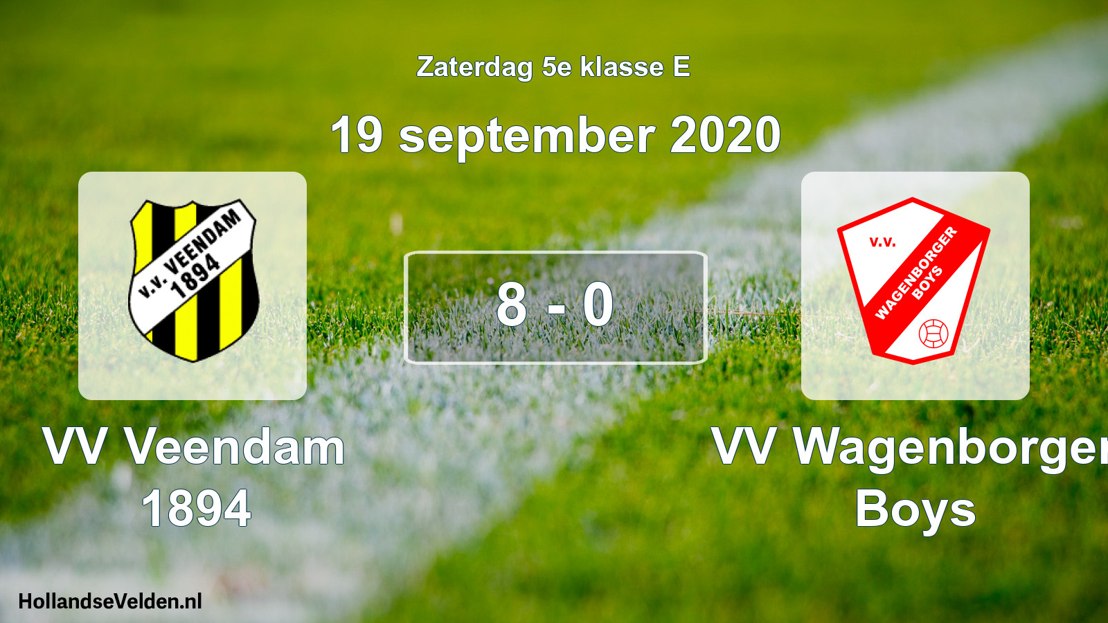 Total number of matches played: VV Veendam 1894 - VV Wagenborger Boys 8 - 0 (19 September 2020)