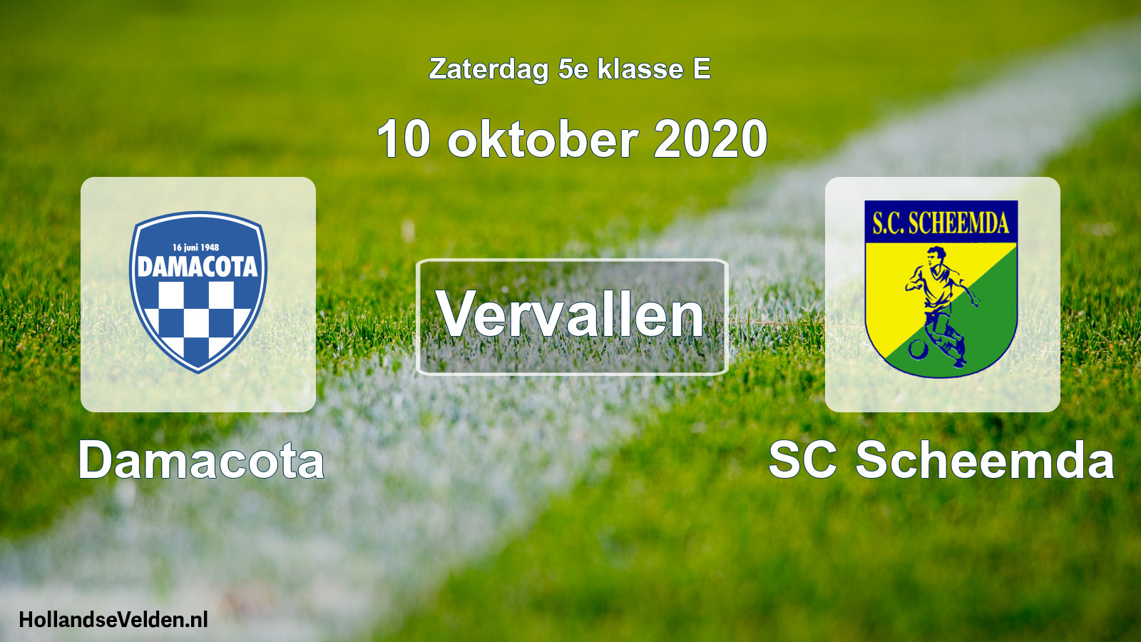 Scheduled Match: Damacota - SC Scheemda (10 October 2020)