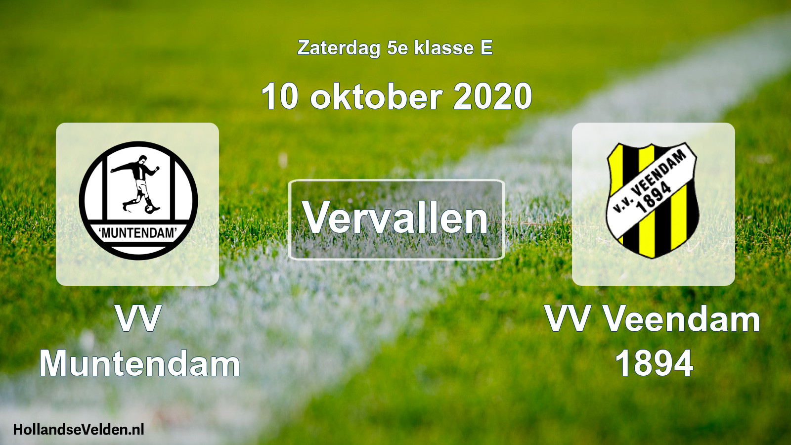 Scheduled Match: VV Muntendam - VV Veendam 1894 (10 October 2020)