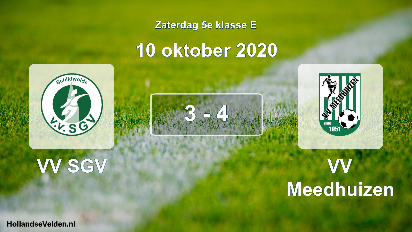 Total number of matches played: VV SGV - VV Meedhuizen 3 - 4 (10 October 2020)