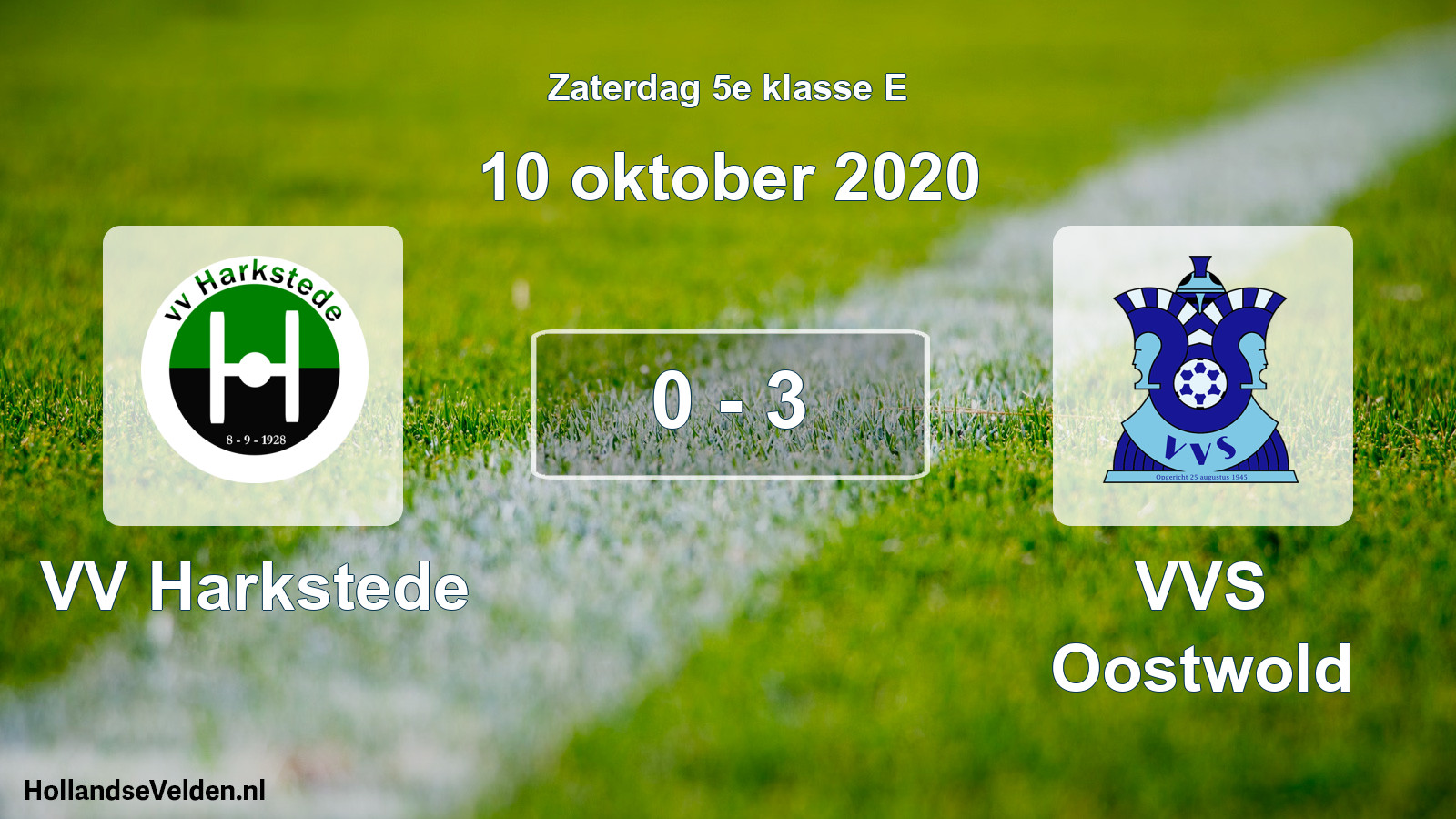 Total number of matches played: VV Harkstede - VVS Oostwold 0 - 3 (10 October 2020)