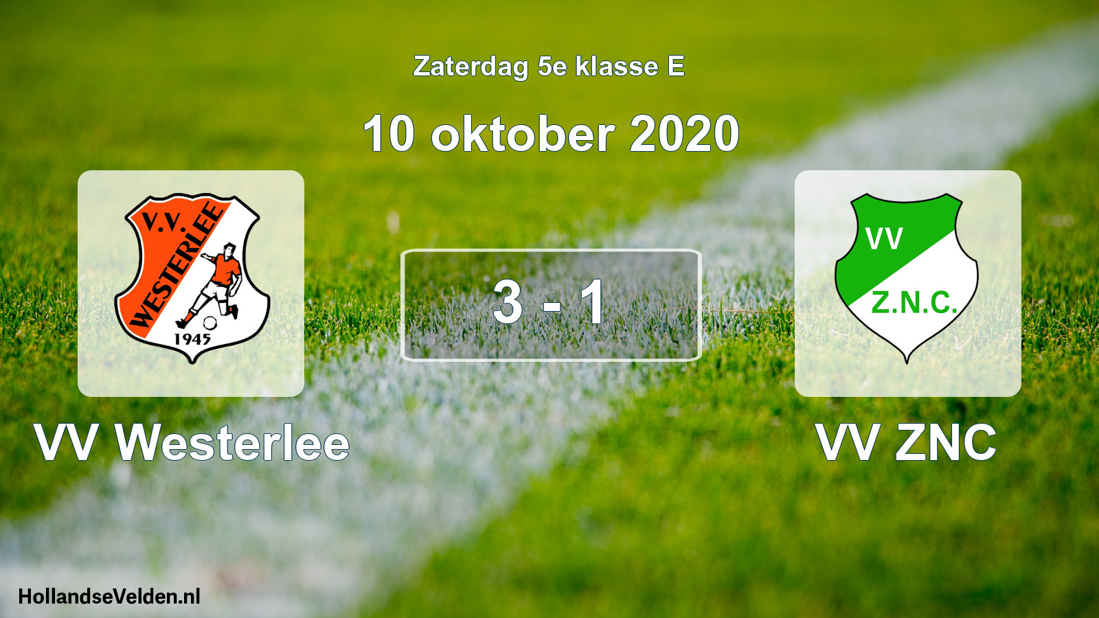 Total number of matches played: VV Westerlee - VV ZNC 3 - 1 (10 October 2020)