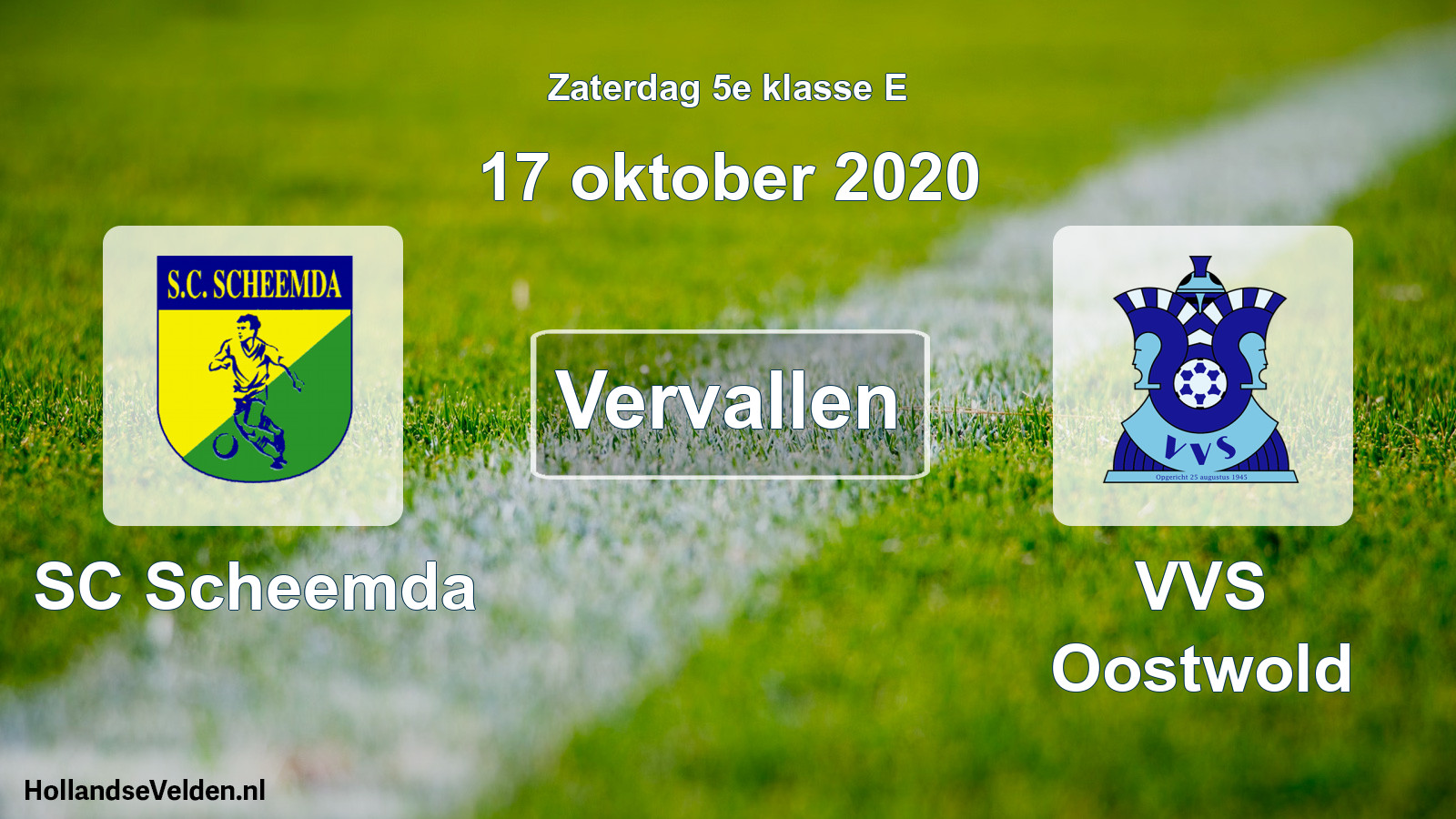 Scheduled Match: SC Scheemda - VVS Oostwold (17 October 2020)