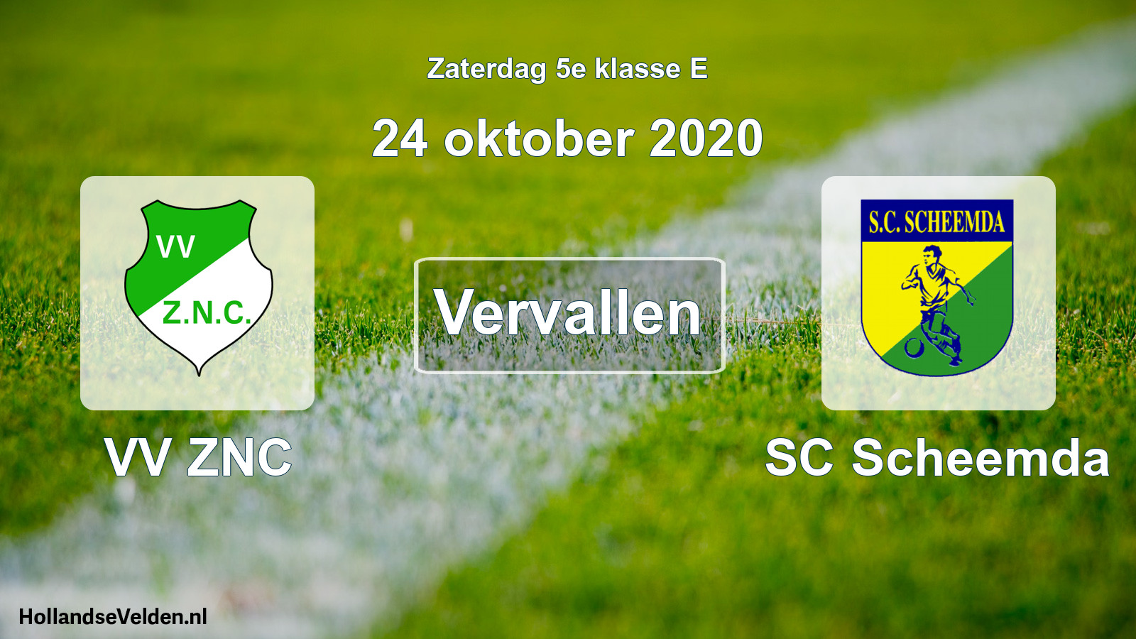 Scheduled Match: VV ZNC - SC Scheemda (24 October 2020)