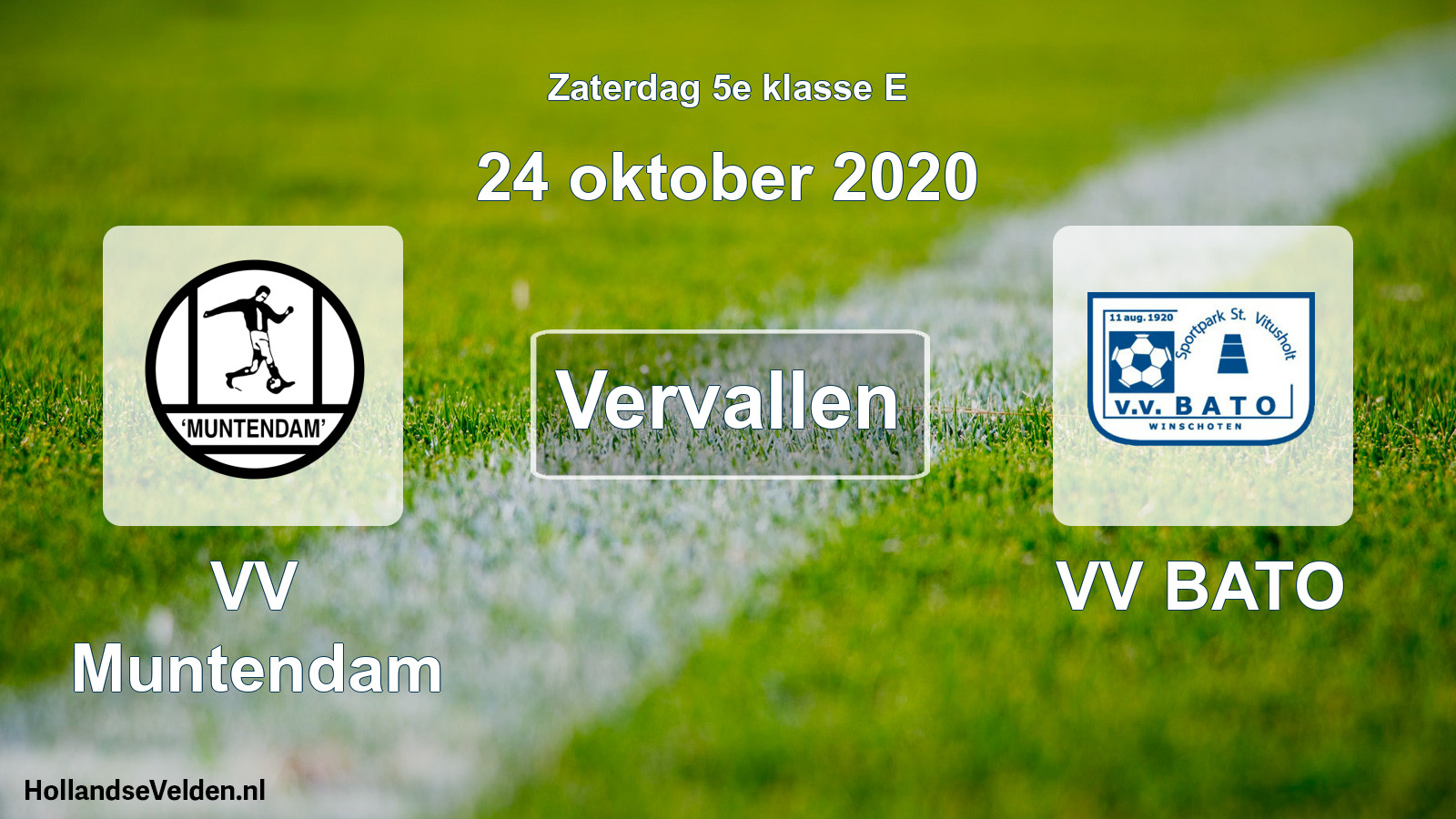 Scheduled Match: VV Muntendam - VV BATO (24 October 2020)
