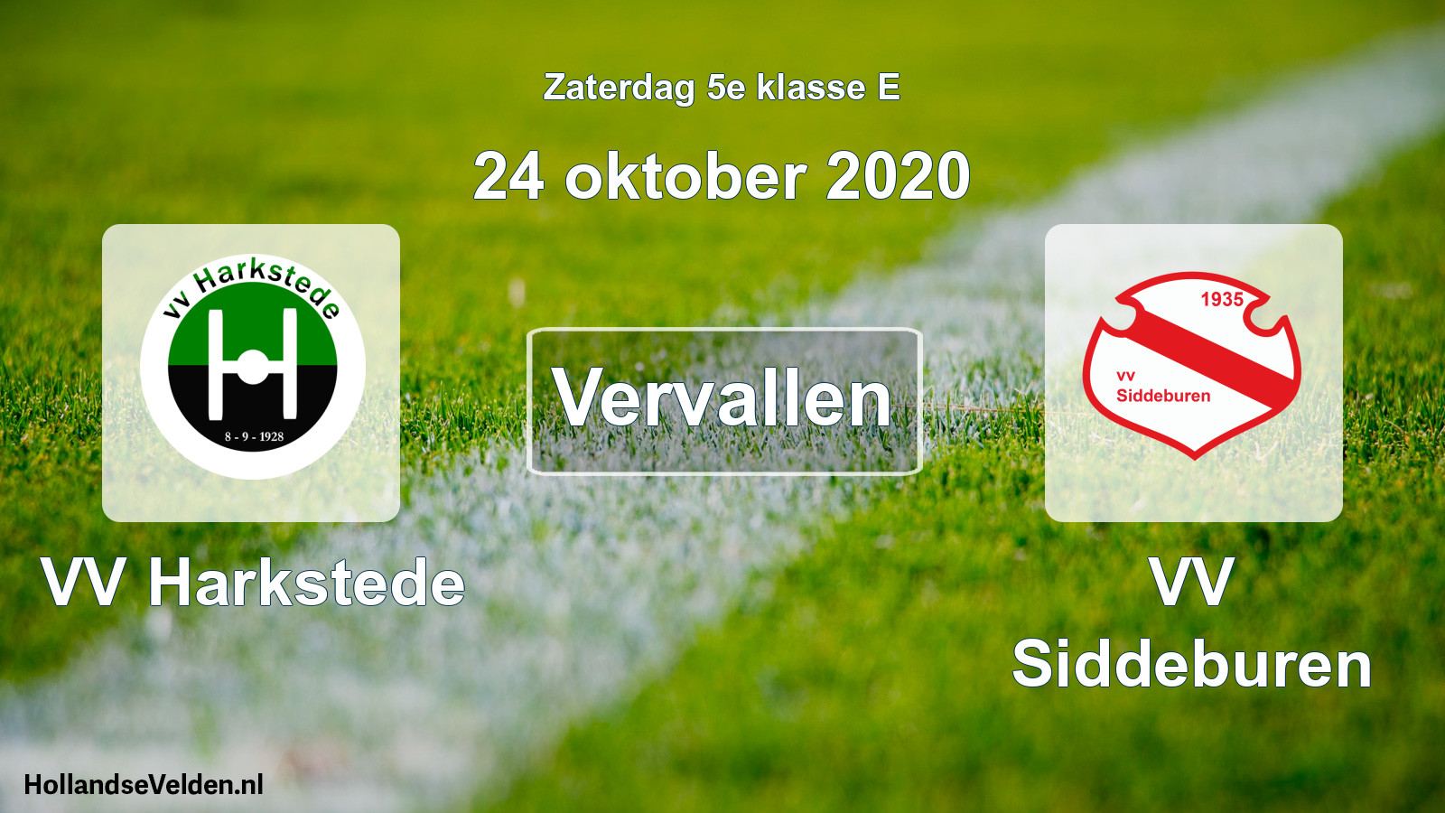Scheduled Match: VV Harkstede - VV Siddeburen (24 October 2020)