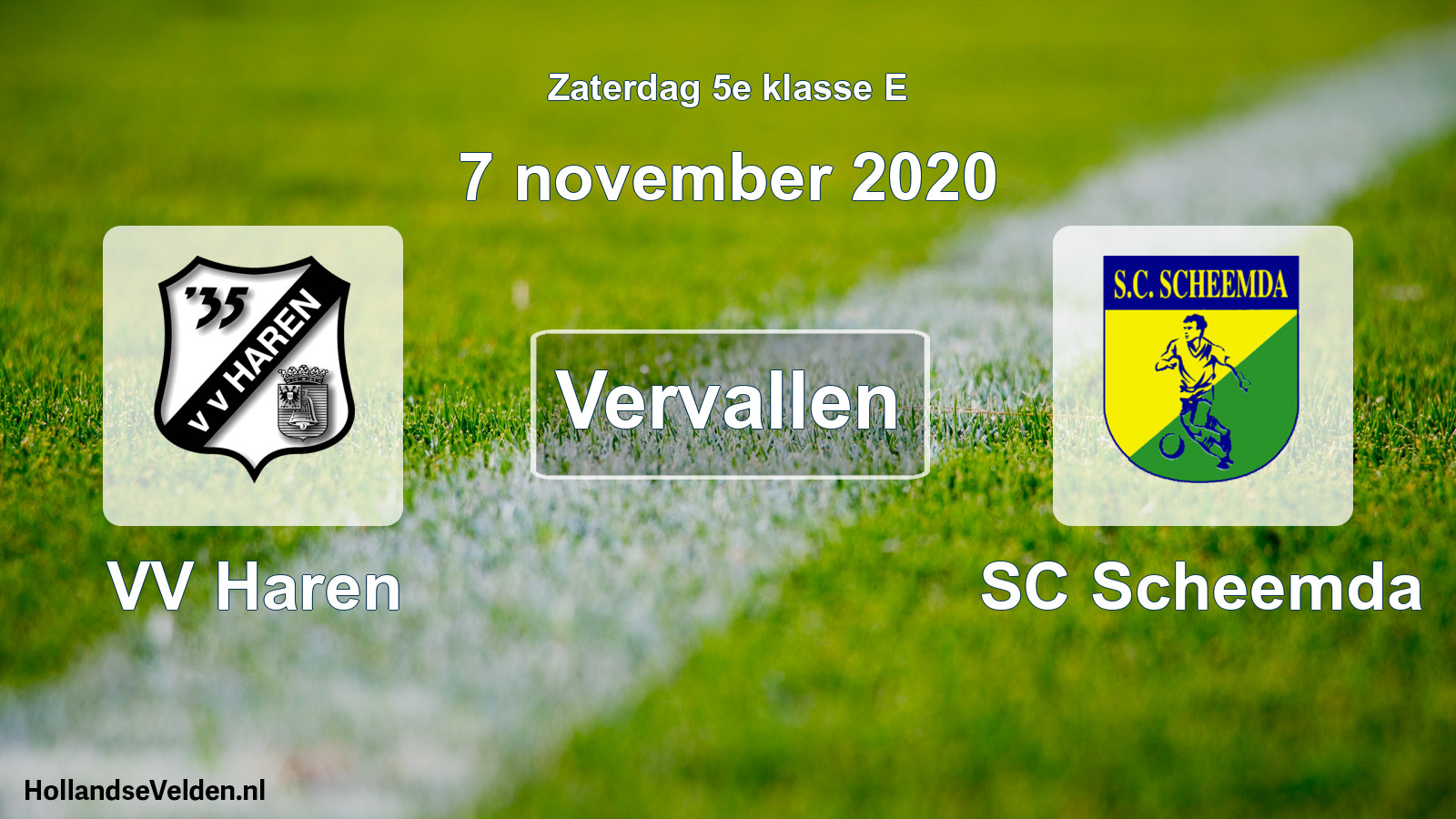 Scheduled Match: VV Haren - SC Scheemda (7 November 2020)