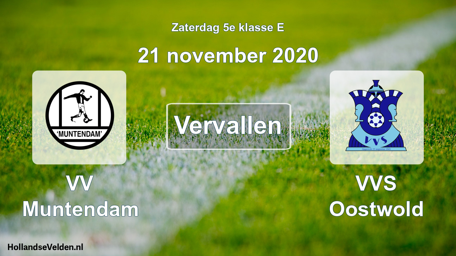 Scheduled Match: VV Muntendam - VVS Oostwold (21 November 2020)