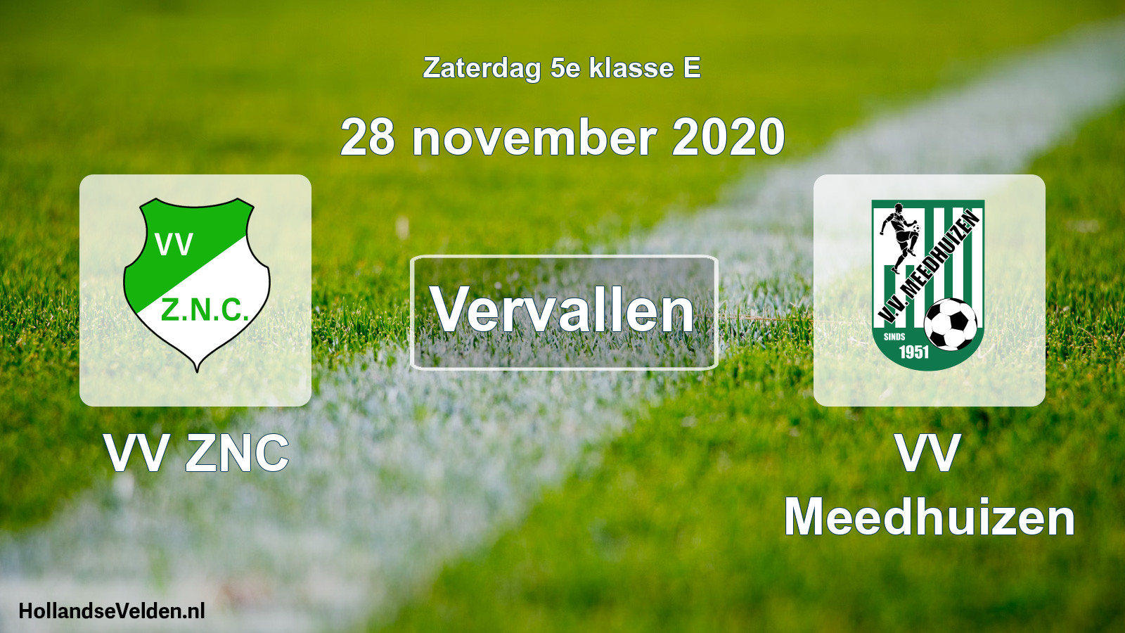 Scheduled Match: VV ZNC - VV Meedhuizen (28 November 2020)