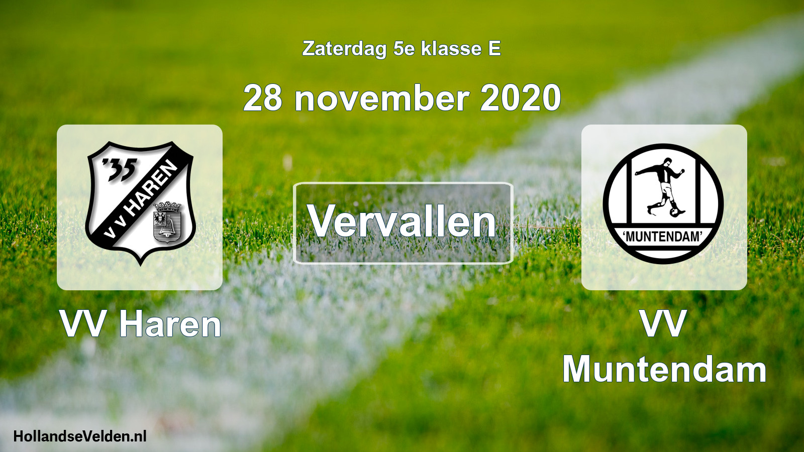 Scheduled Match: VV Haren - VV Muntendam (28 November 2020)