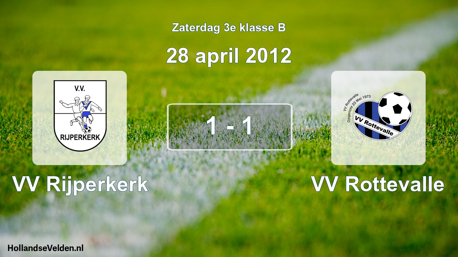 Total number of matches played: VV Rijperkerk - VV Rottevalle 1 - 1 (28 April 2012)