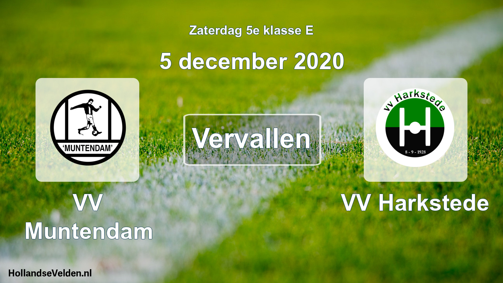 Scheduled Match: VV Muntendam - VV Harkstede (5 December 2020)
