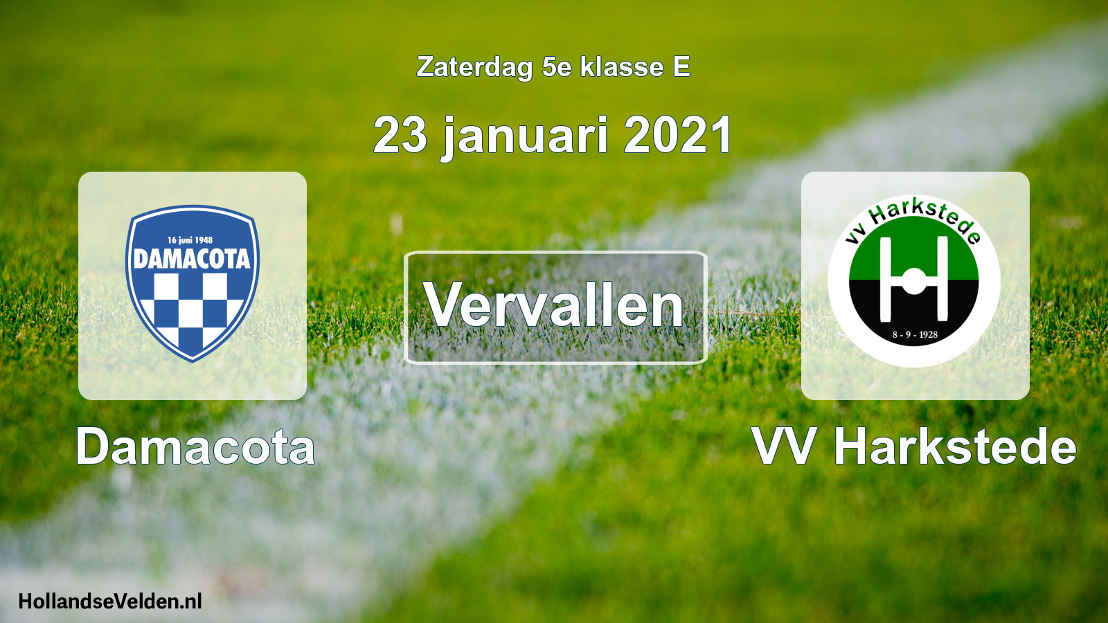 Scheduled Match: Damacota - VV Harkstede (23 January 2021)