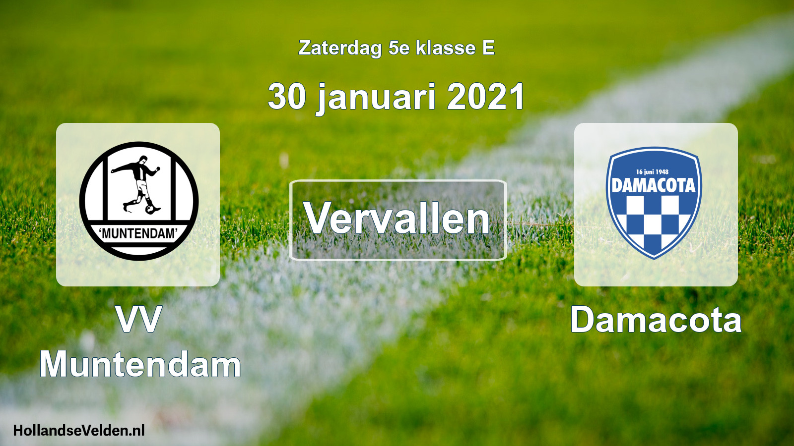 Scheduled Match: VV Muntendam - Damacota (30 January 2021)