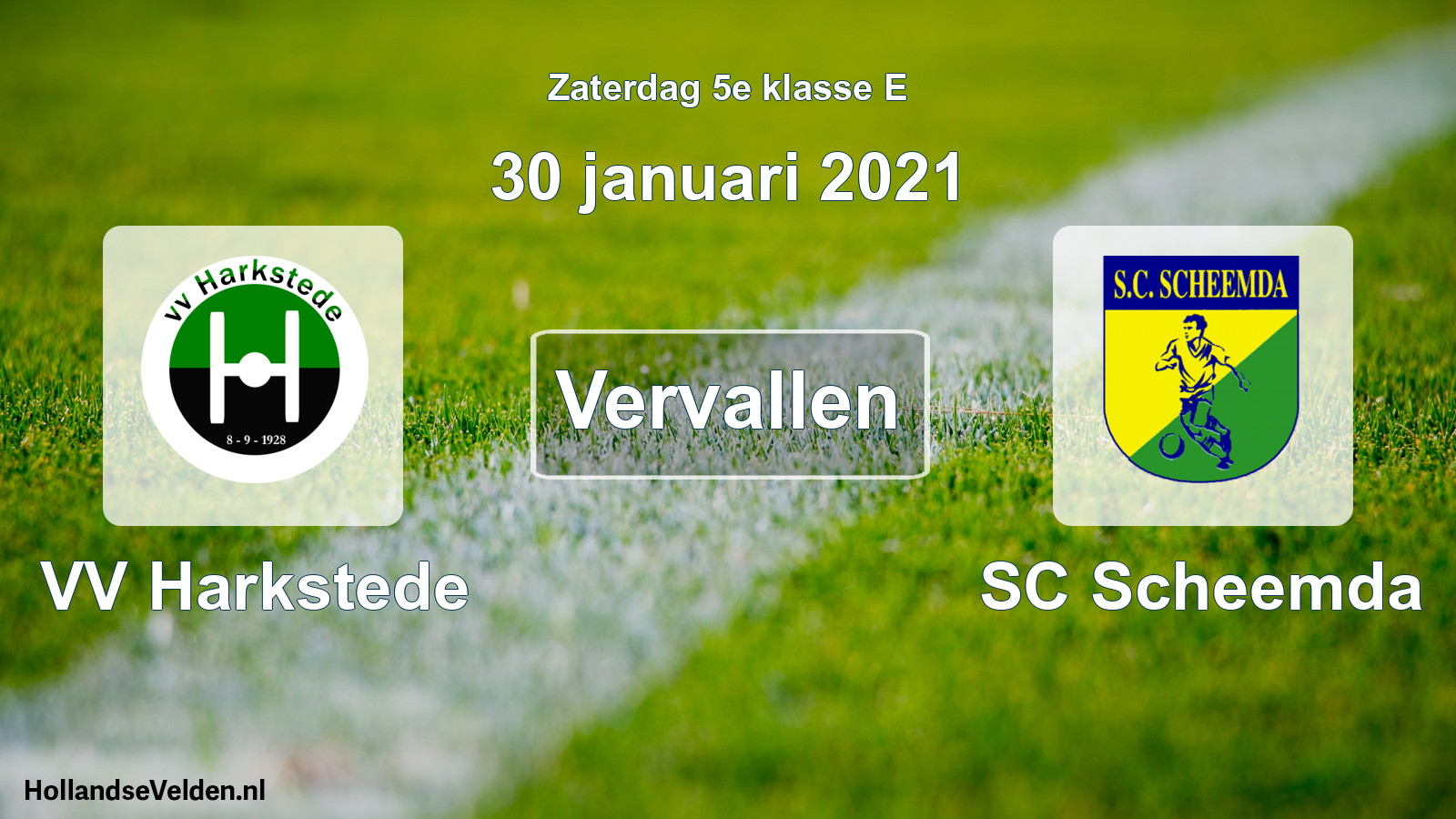 Scheduled Match: VV Harkstede - SC Scheemda (30 January 2021)