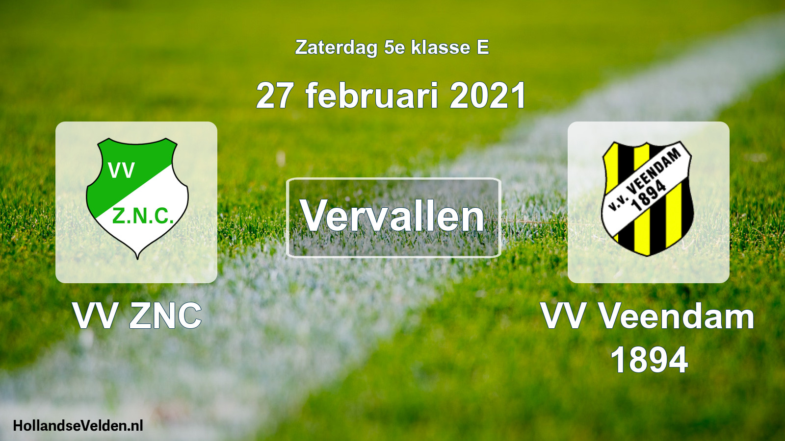 Scheduled Match: VV ZNC - VV Veendam 1894 (27 February 2021)