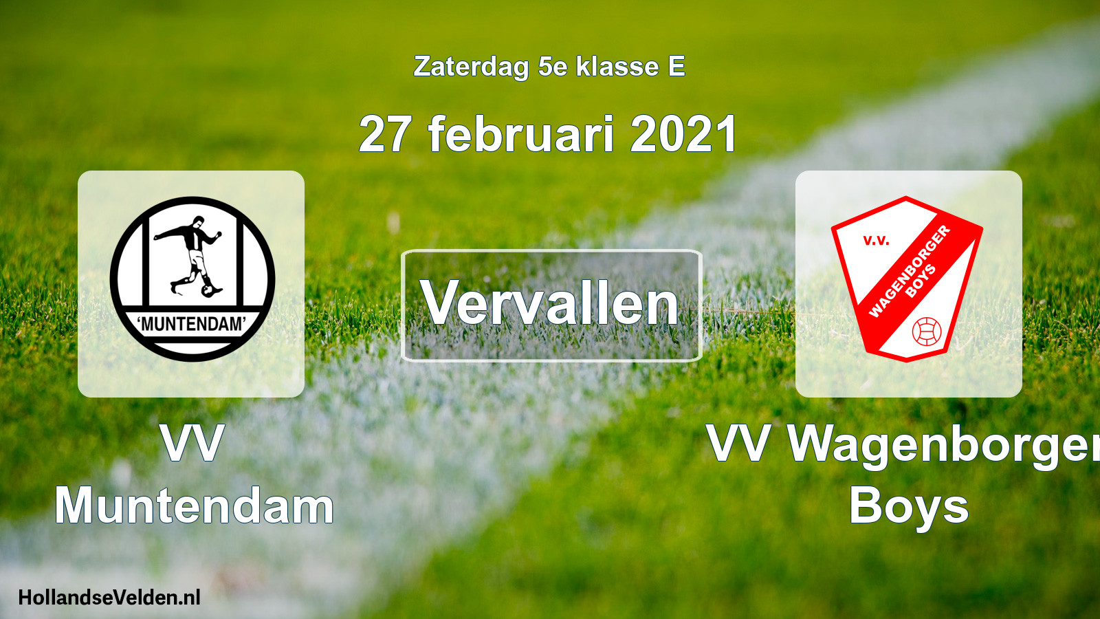 Scheduled Match: VV Muntendam - VV Wagenborger Boys (27 February 2021)