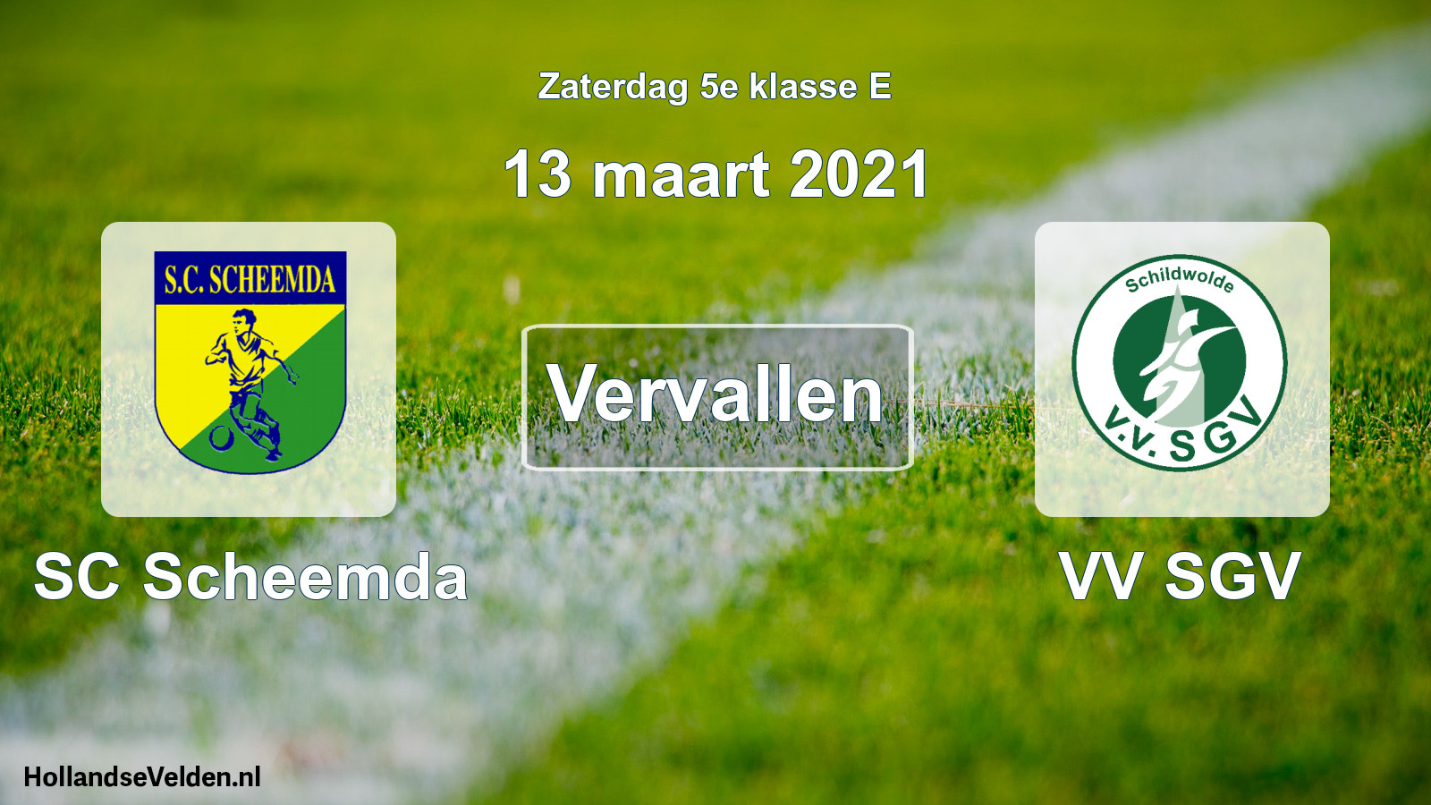 Scheduled Match: SC Scheemda - VV SGV (13 March 2021)