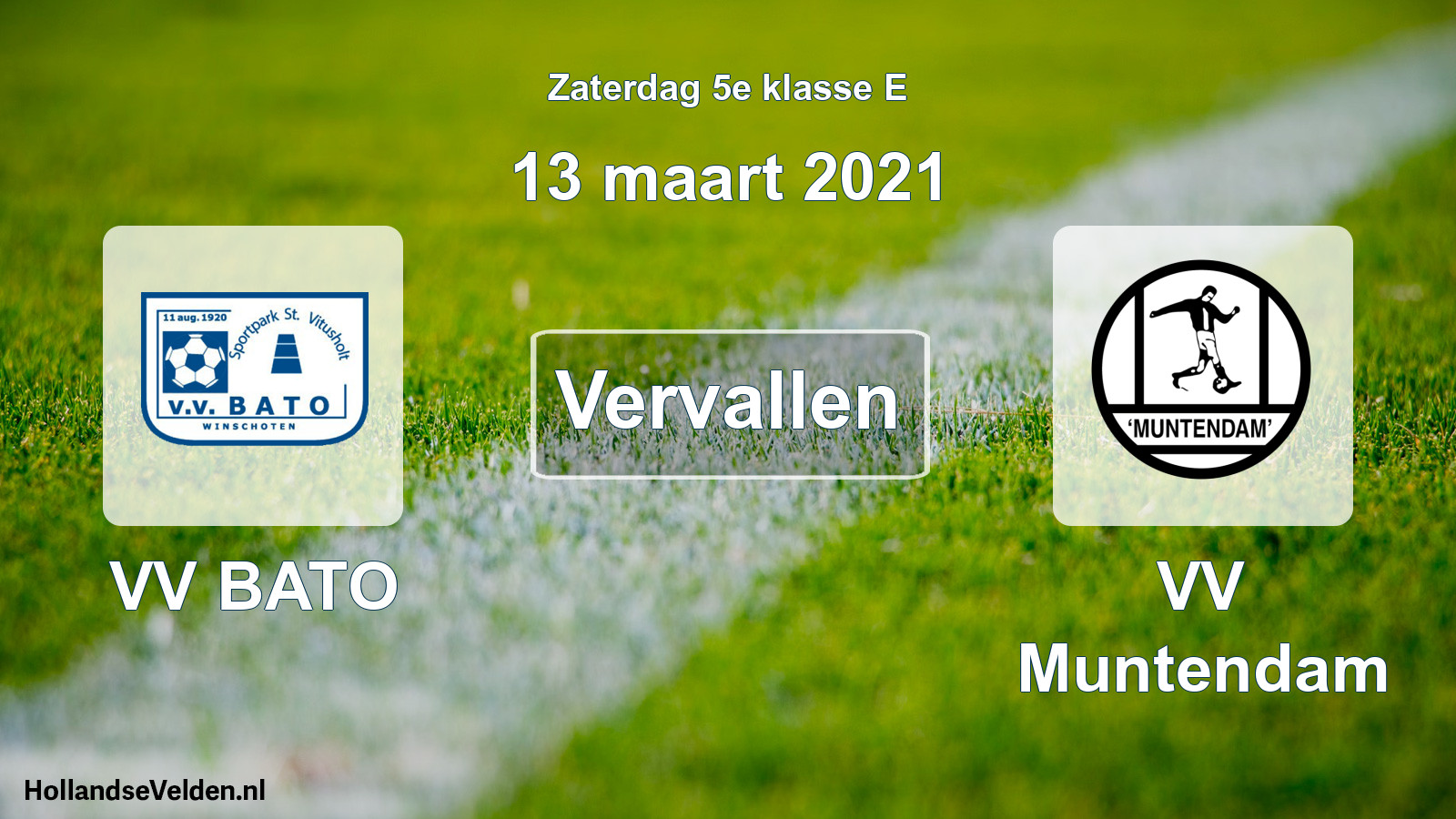 Scheduled Match: VV BATO - VV Muntendam (13 March 2021)