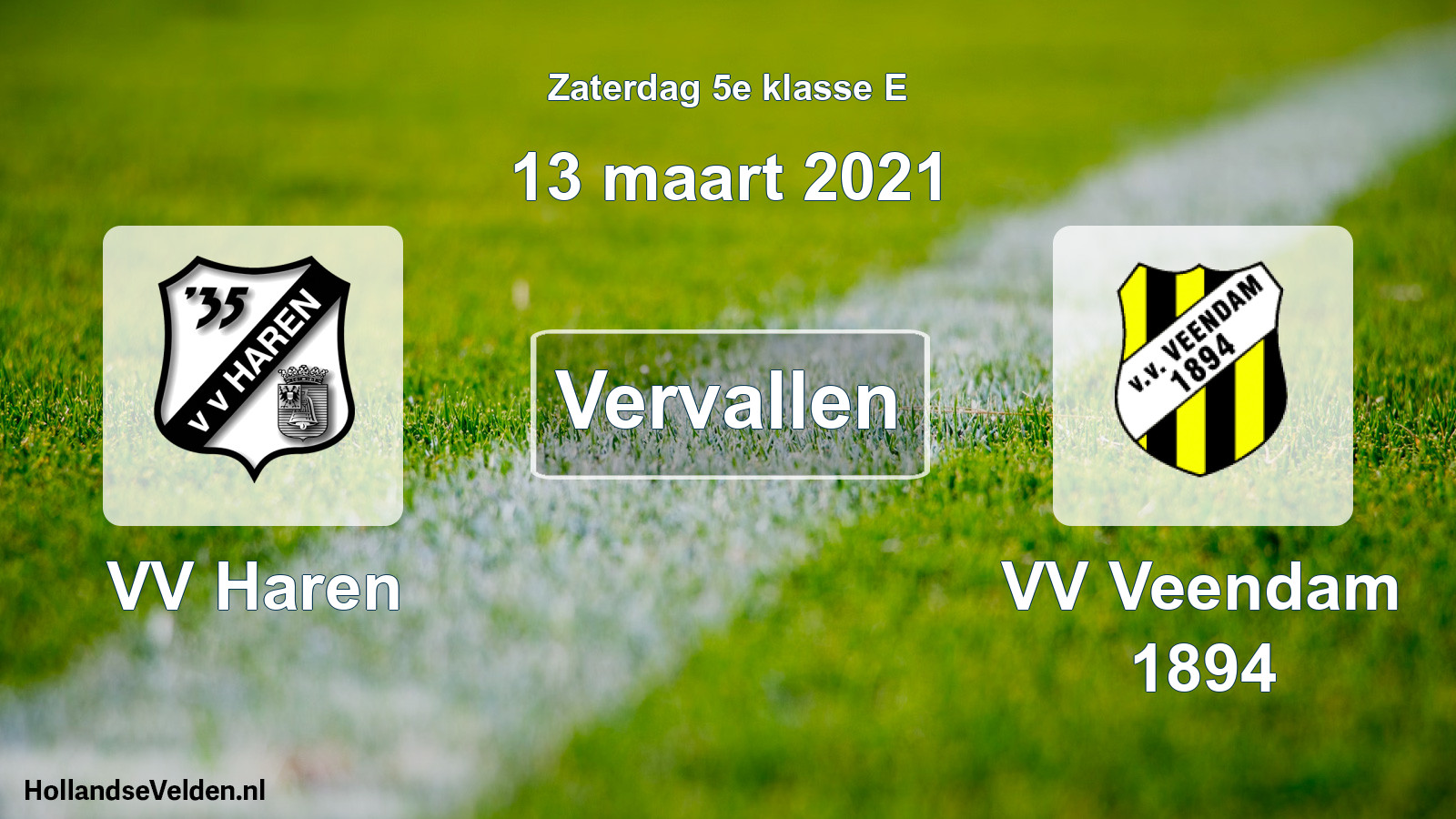 Scheduled Match: VV Haren - VV Veendam 1894 (13 March 2021)
