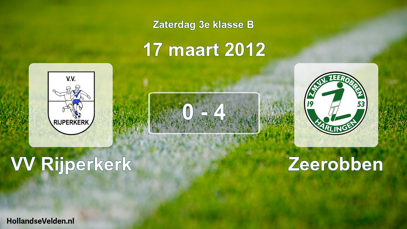 Total number of matches played: VV Rijperkerk - Zeerobben 0 - 4 (17 March 2012)