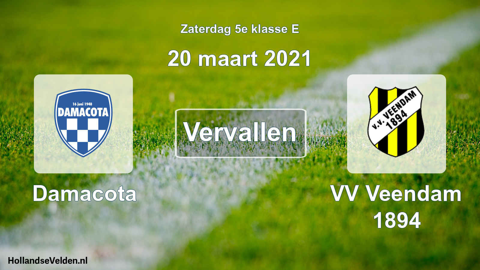 Scheduled Match: Damacota - VV Veendam 1894 (20 March 2021)