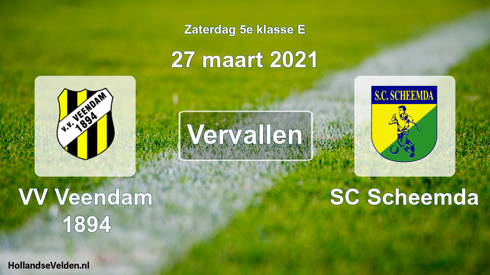 Scheduled Match: VV Veendam 1894 - SC Scheemda (27 March 2021)
