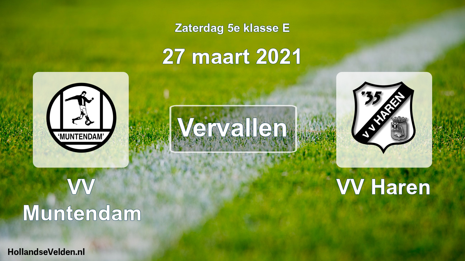 Scheduled Match: VV Muntendam - VV Haren (27 March 2021)