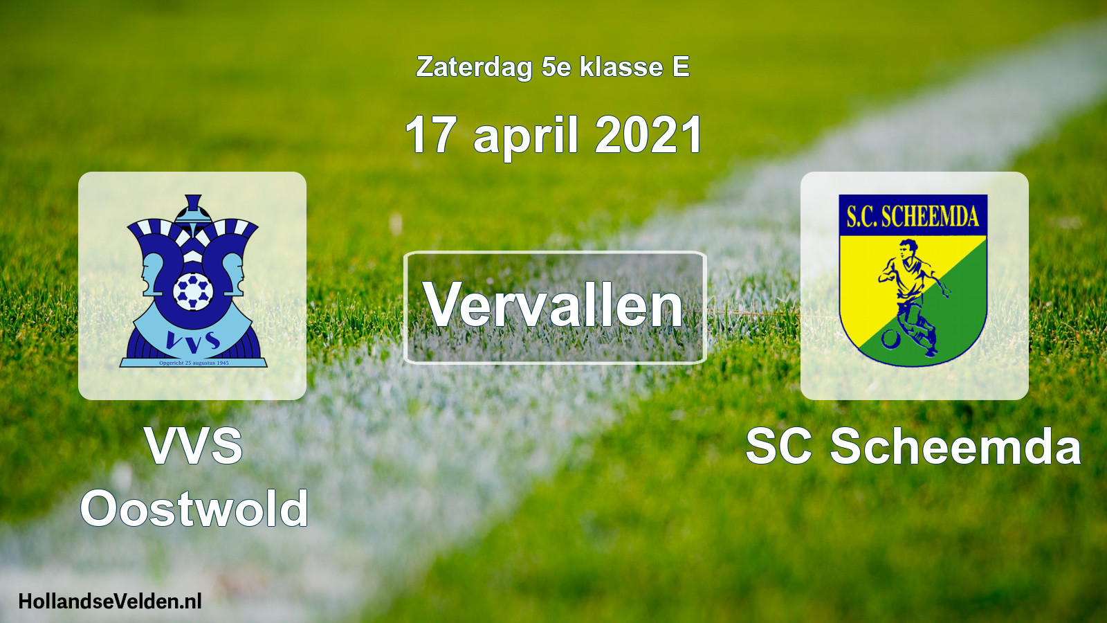 Scheduled Match: VVS Oostwold - SC Scheemda (17 April 2021)