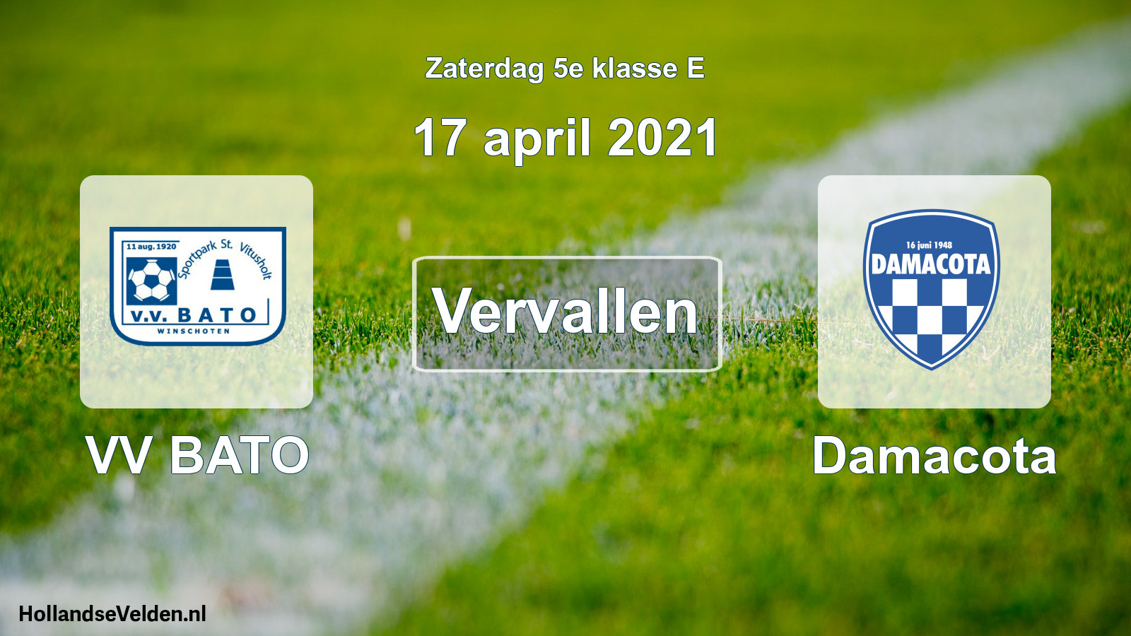 Scheduled Match: VV BATO - Damacota (17 April 2021)