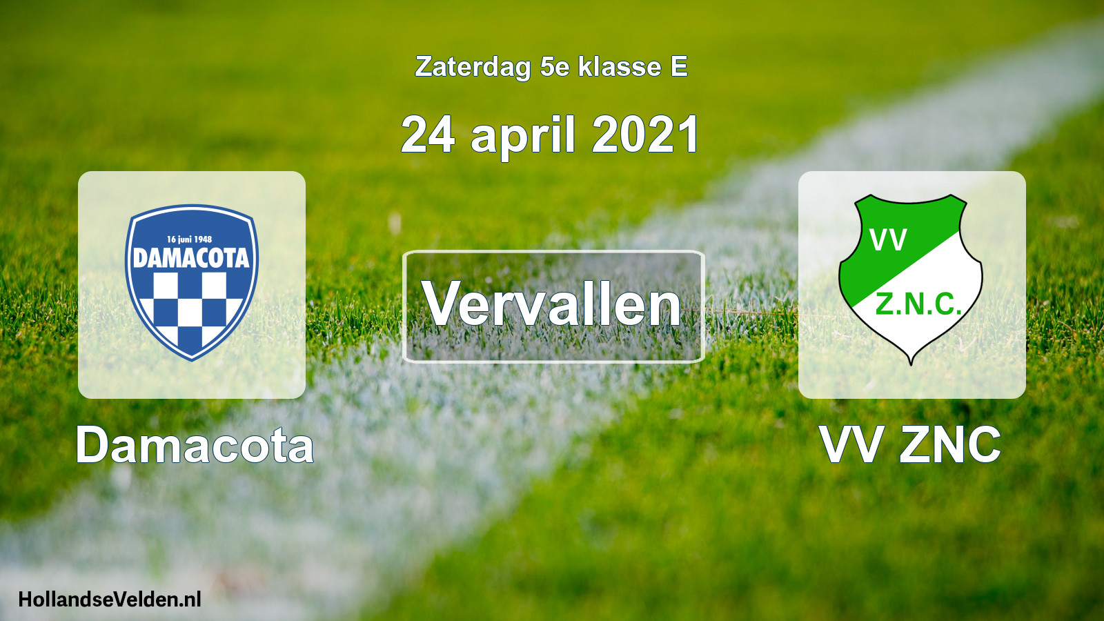 Scheduled Match: Damacota - VV ZNC (24 April 2021)
