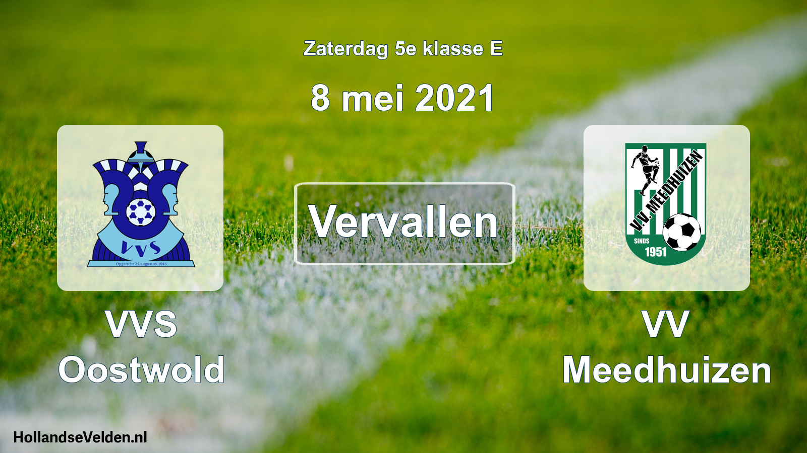 Scheduled Match: VVS Oostwold - VV Meedhuizen (8 May 2021)