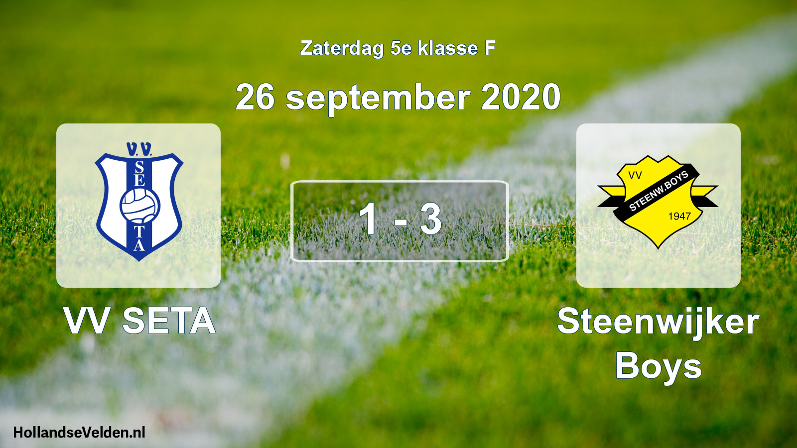 Total number of matches played: VV SETA - Steenwijker Boys 1 - 3 (26 September 2020)
