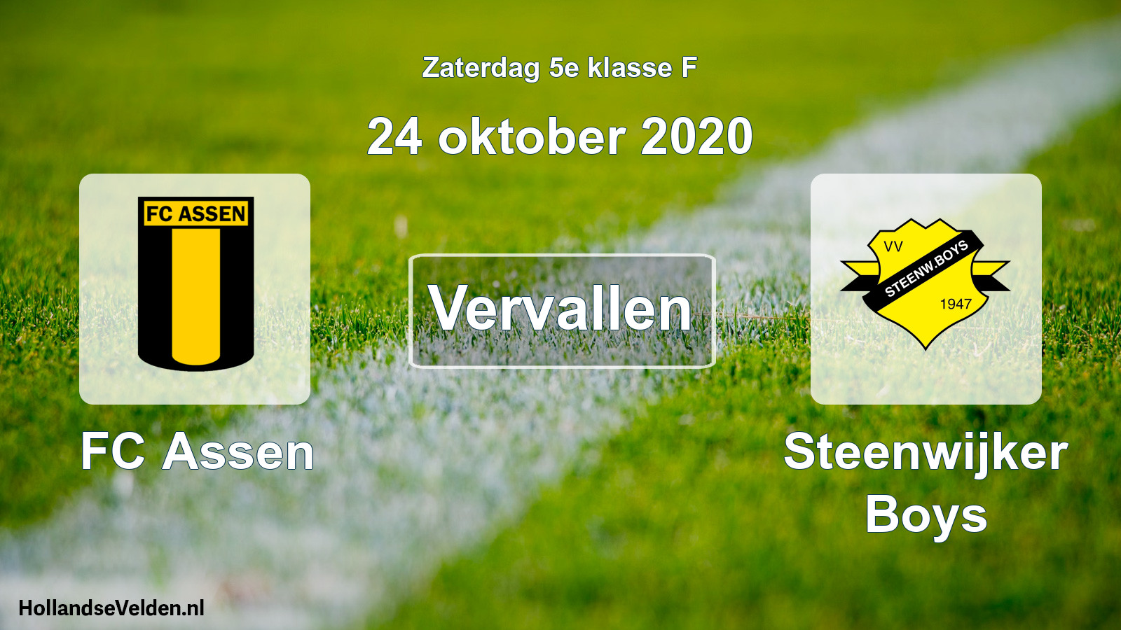 Scheduled Match: FC Assen - Steenwijker Boys (24 October 2020)
