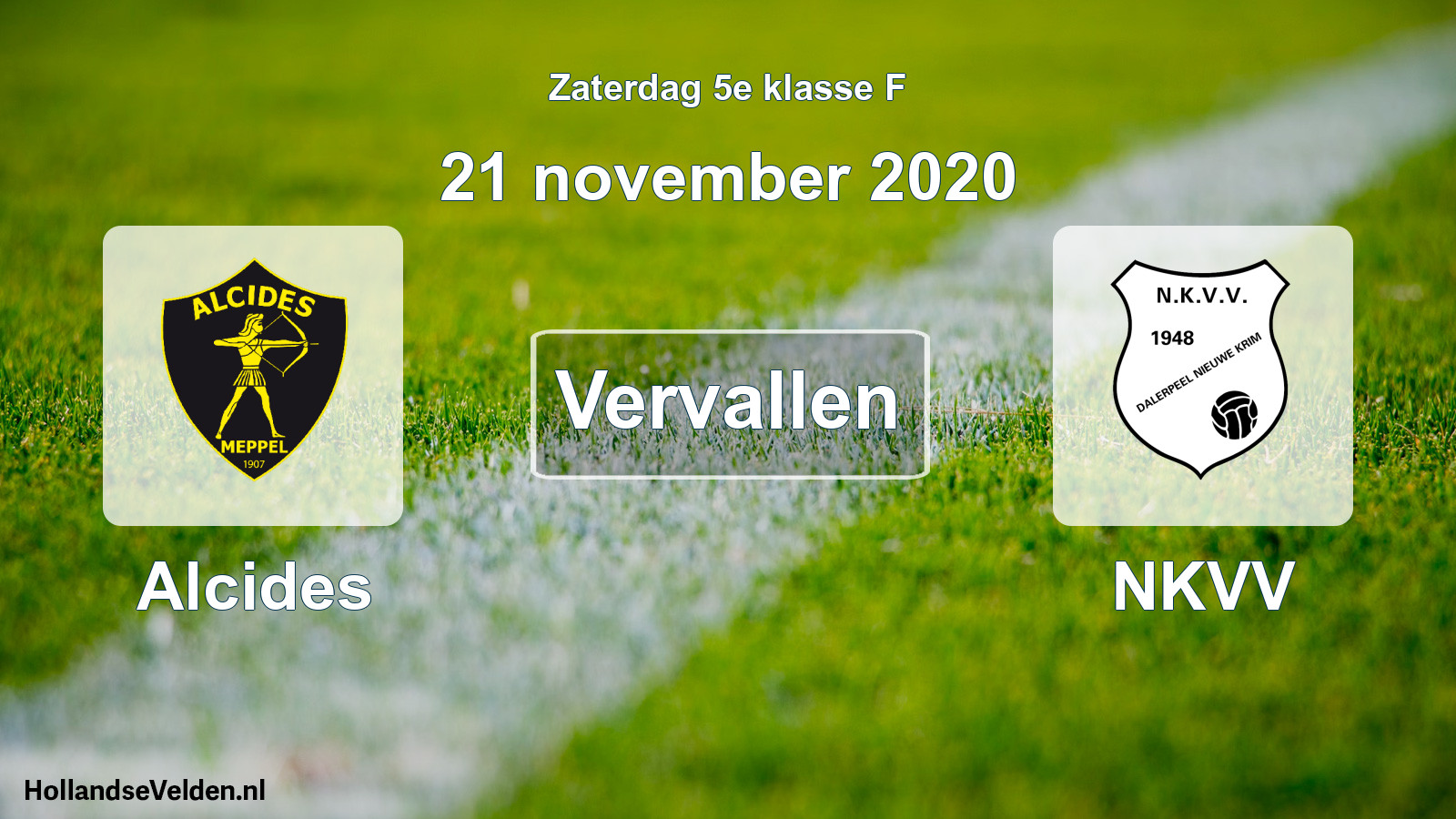 Scheduled Match: Alcides - NKVV (21 November 2020)