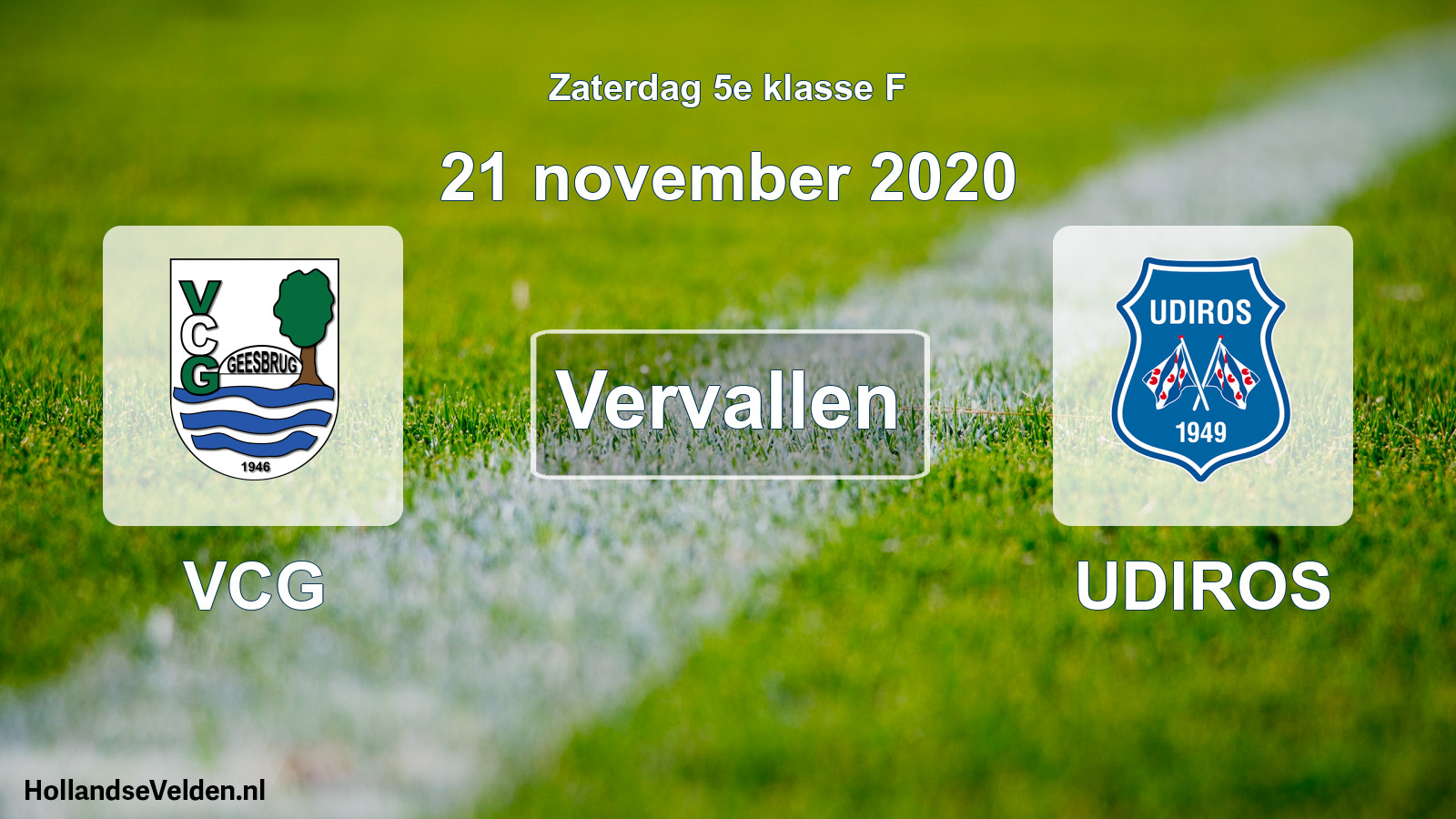 Scheduled Match: VCG - UDIROS (21 November 2020)
