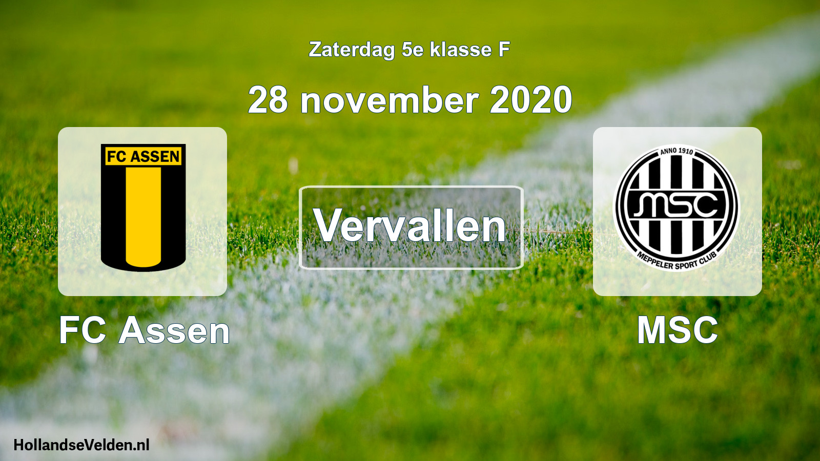 Scheduled Match: FC Assen - MSC (28 November 2020)