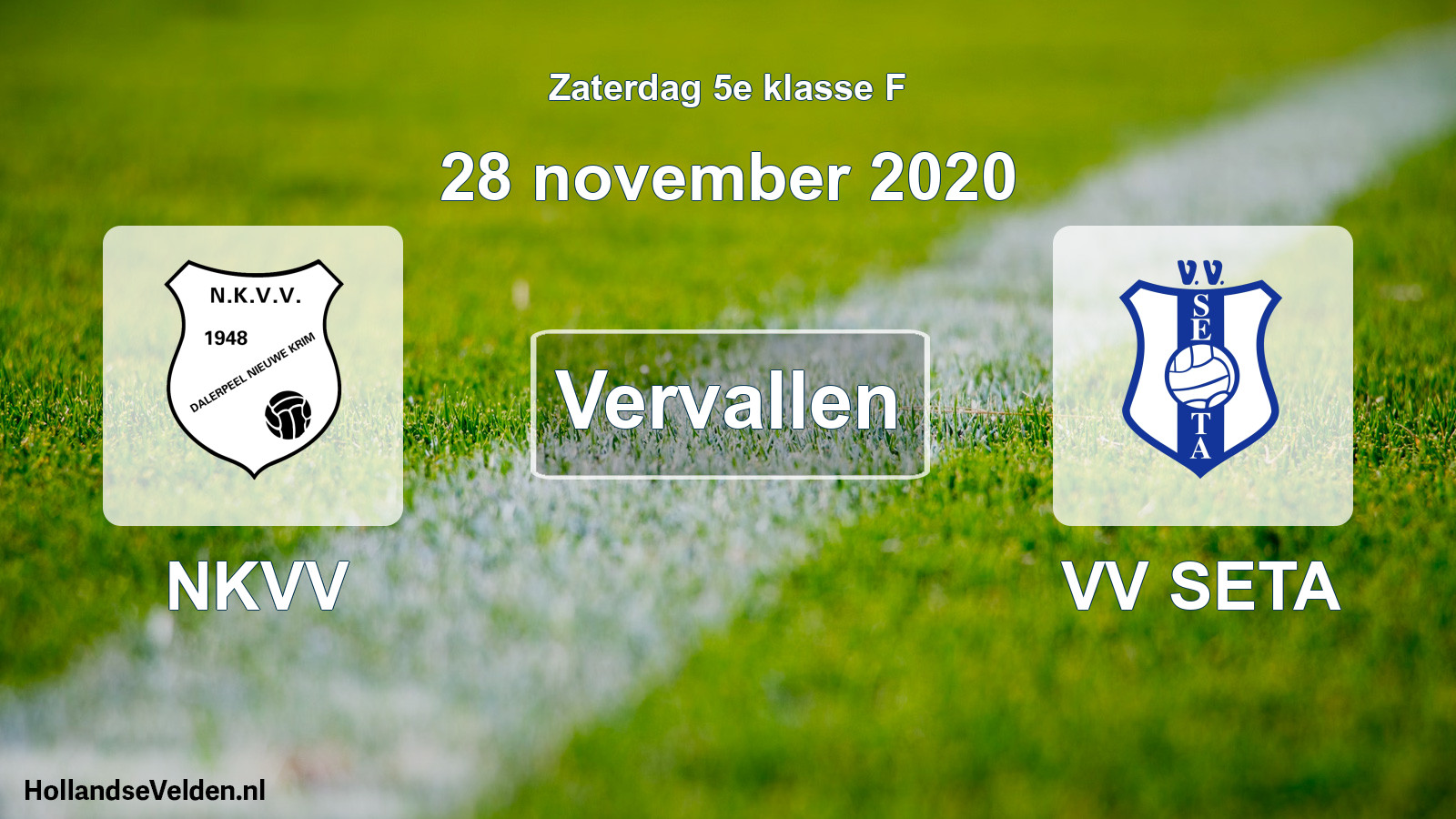 Scheduled Match: NKVV - VV SETA (28 November 2020)