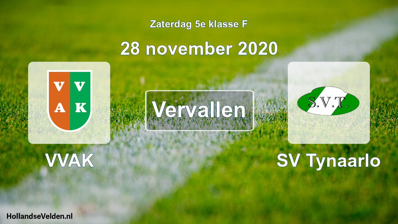 Scheduled Match: VVAK - SV Tynaarlo (28 November 2020)