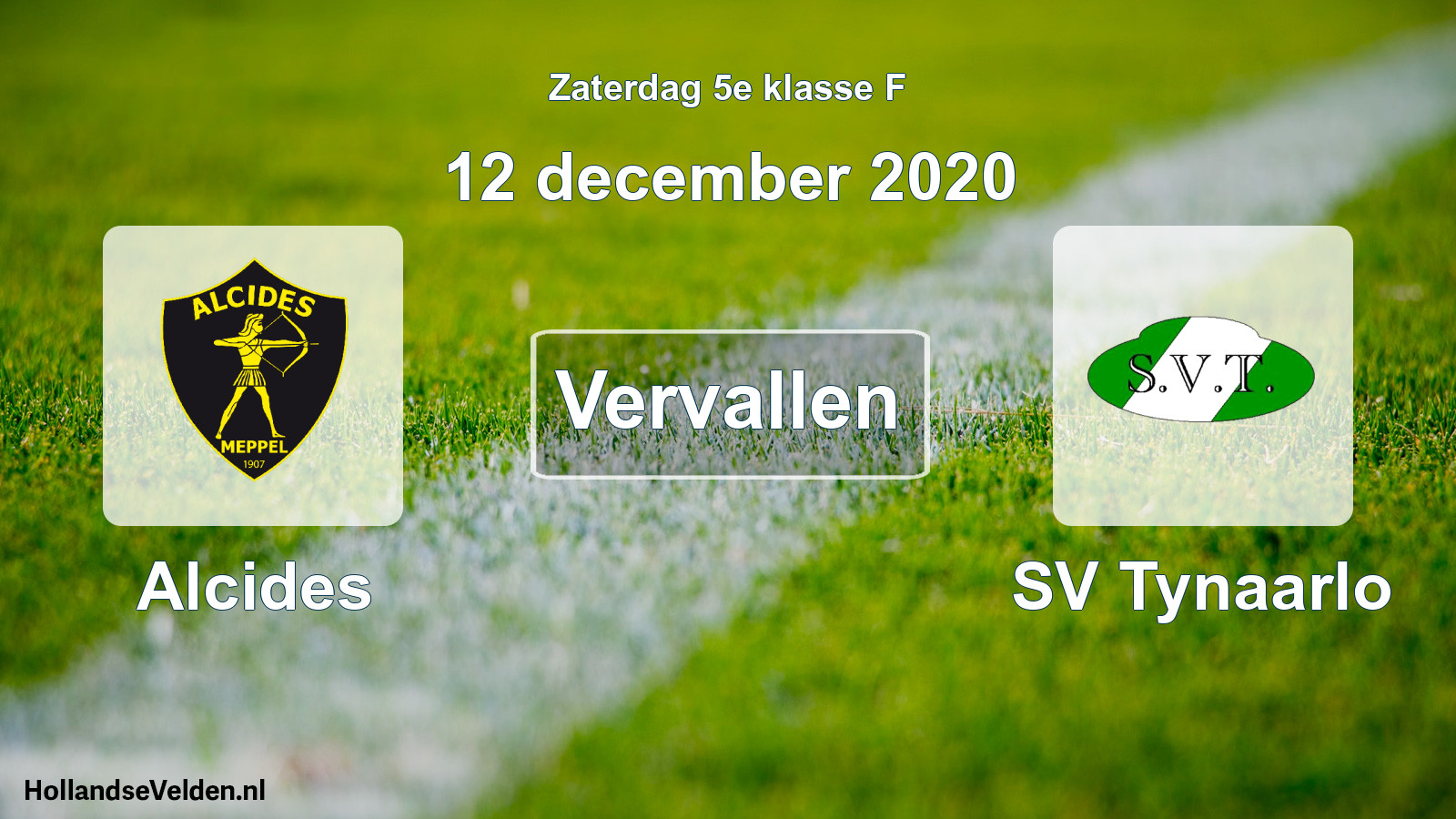 Scheduled Match: Alcides - SV Tynaarlo (12 December 2020)