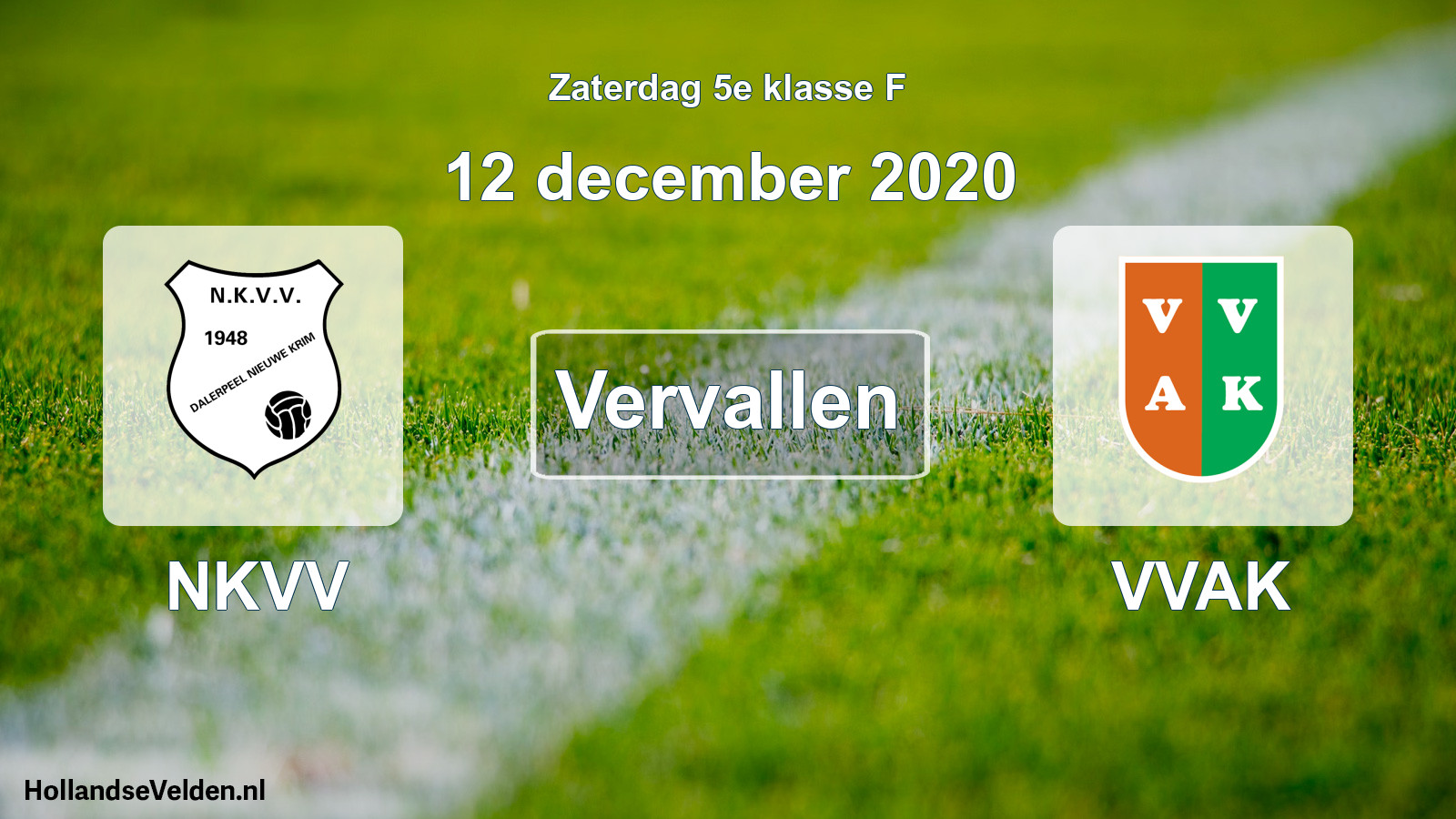 Scheduled Match: NKVV - VVAK (12 December 2020)