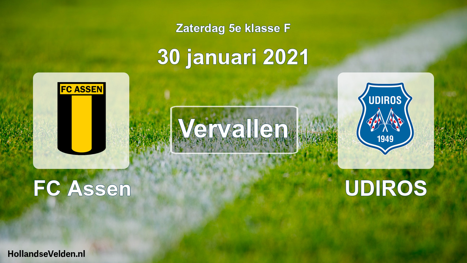 Scheduled Match: FC Assen - UDIROS (30 January 2021)