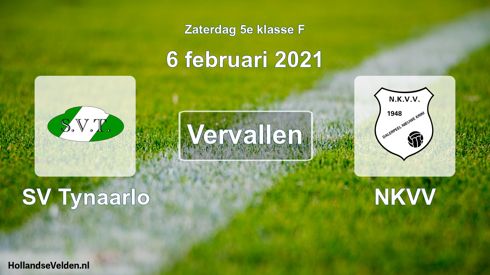 Scheduled Match: SV Tynaarlo - NKVV (6 February 2021)