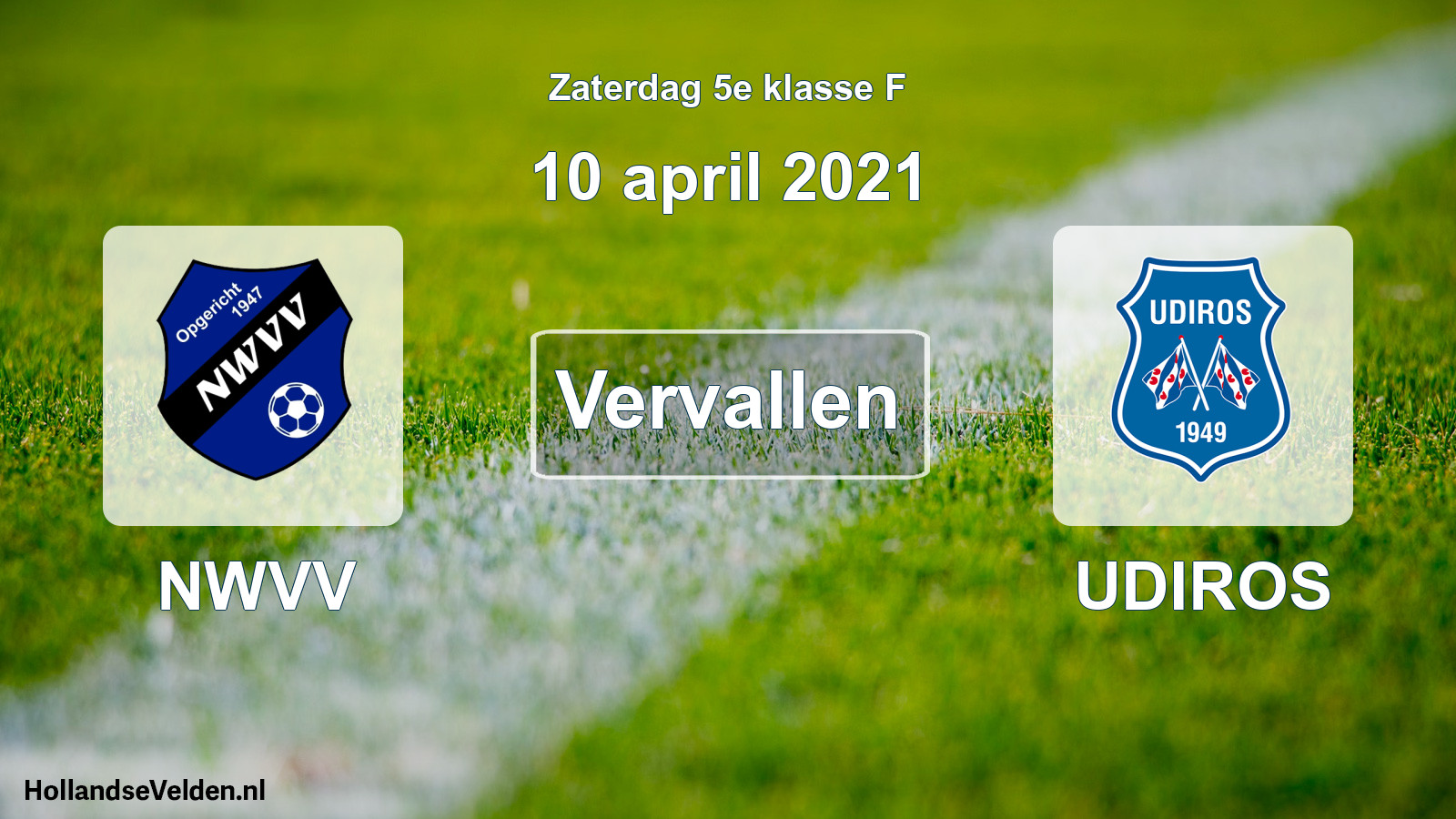 Scheduled Match: NWVV - UDIROS (10 April 2021)