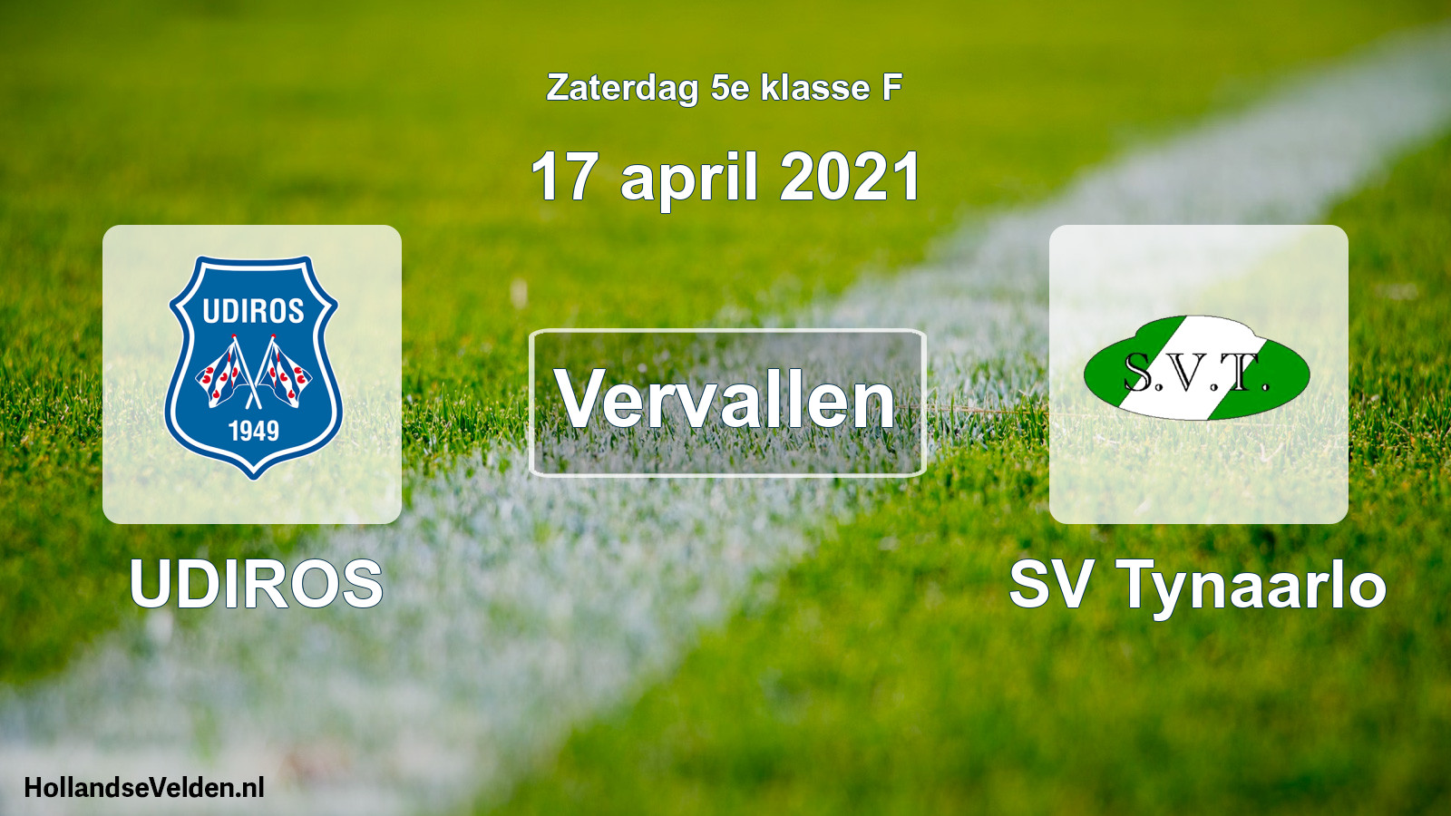 Scheduled Match: UDIROS - SV Tynaarlo (17 April 2021)