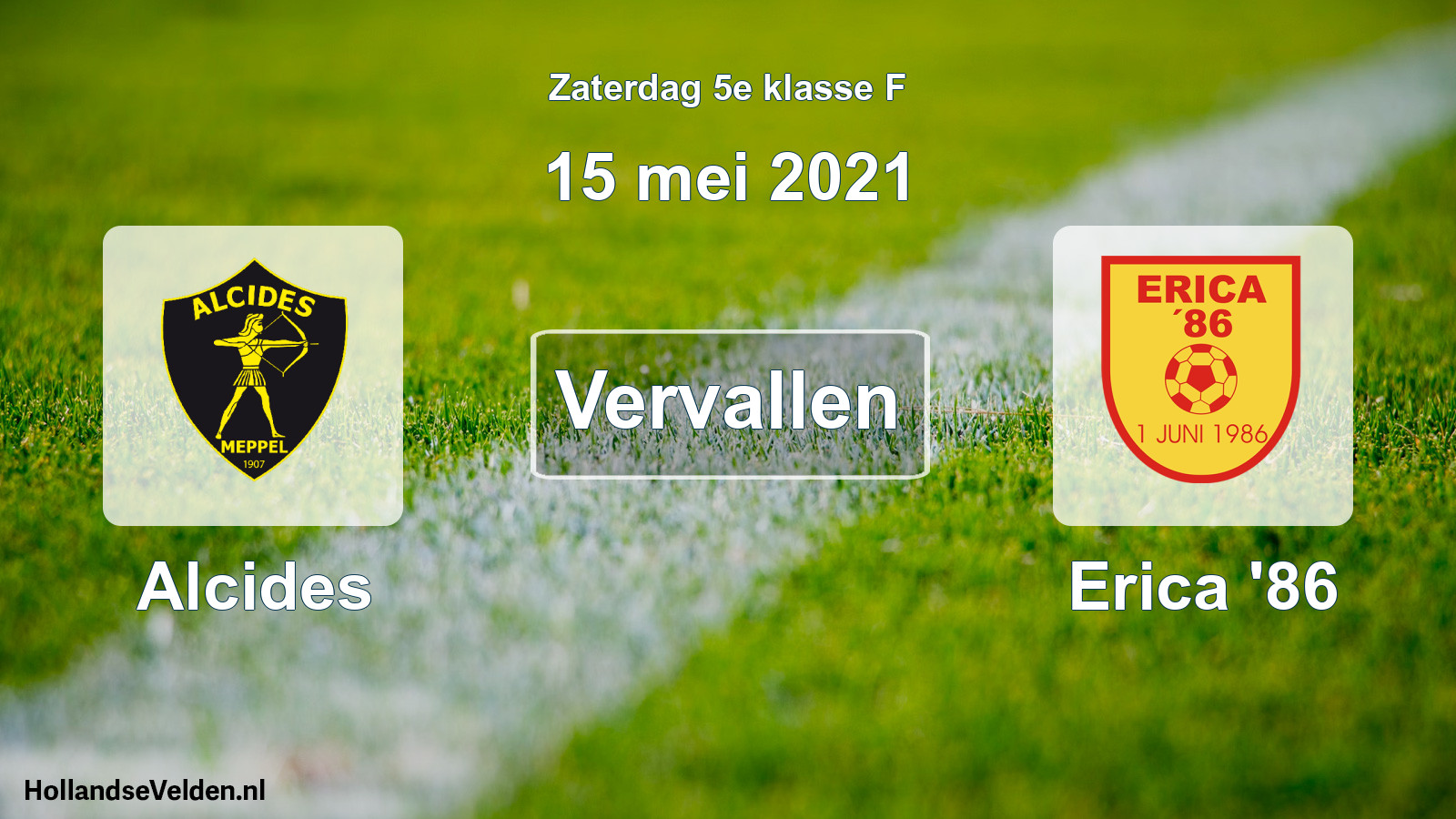 Scheduled Match: Alcides - Erica '86 (15 May 2021)
