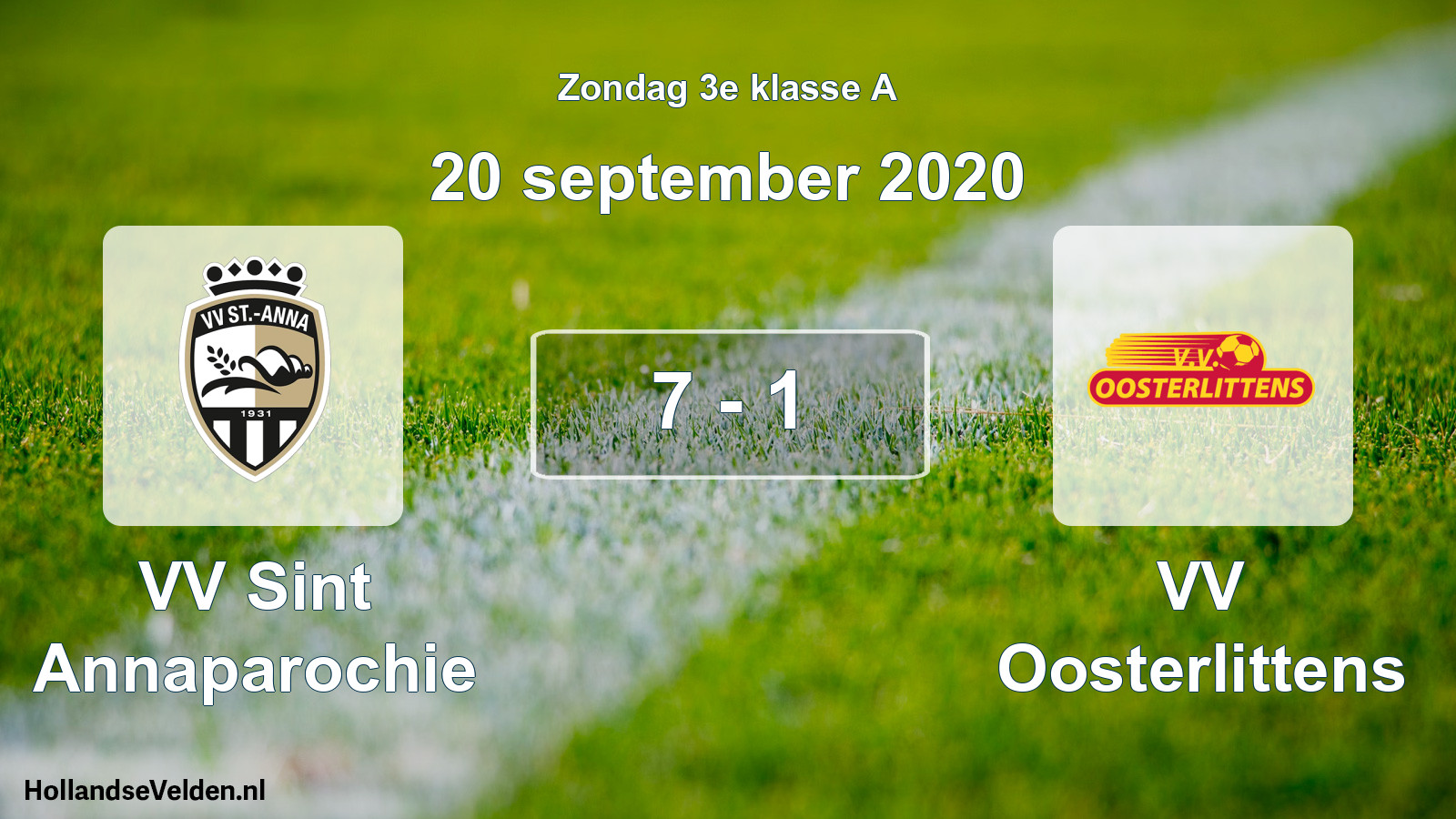 Total number of matches played: VV Sint Annaparochie - VV Oosterlittens 7 - 1 (20 September 2020)