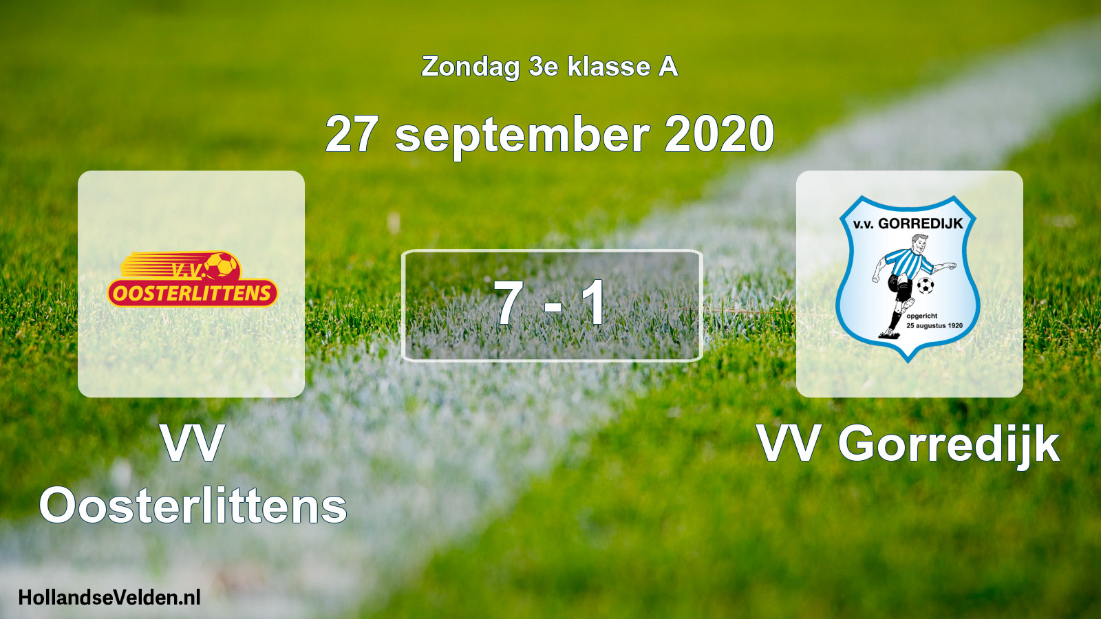 Total number of matches played: VV Oosterlittens - VV Gorredijk 7 - 1 (27 September 2020)