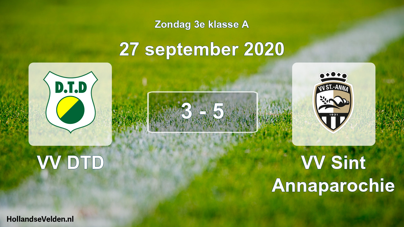 Total number of matches played: VV DTD - VV Sint Annaparochie 3 - 5 (27 September 2020)